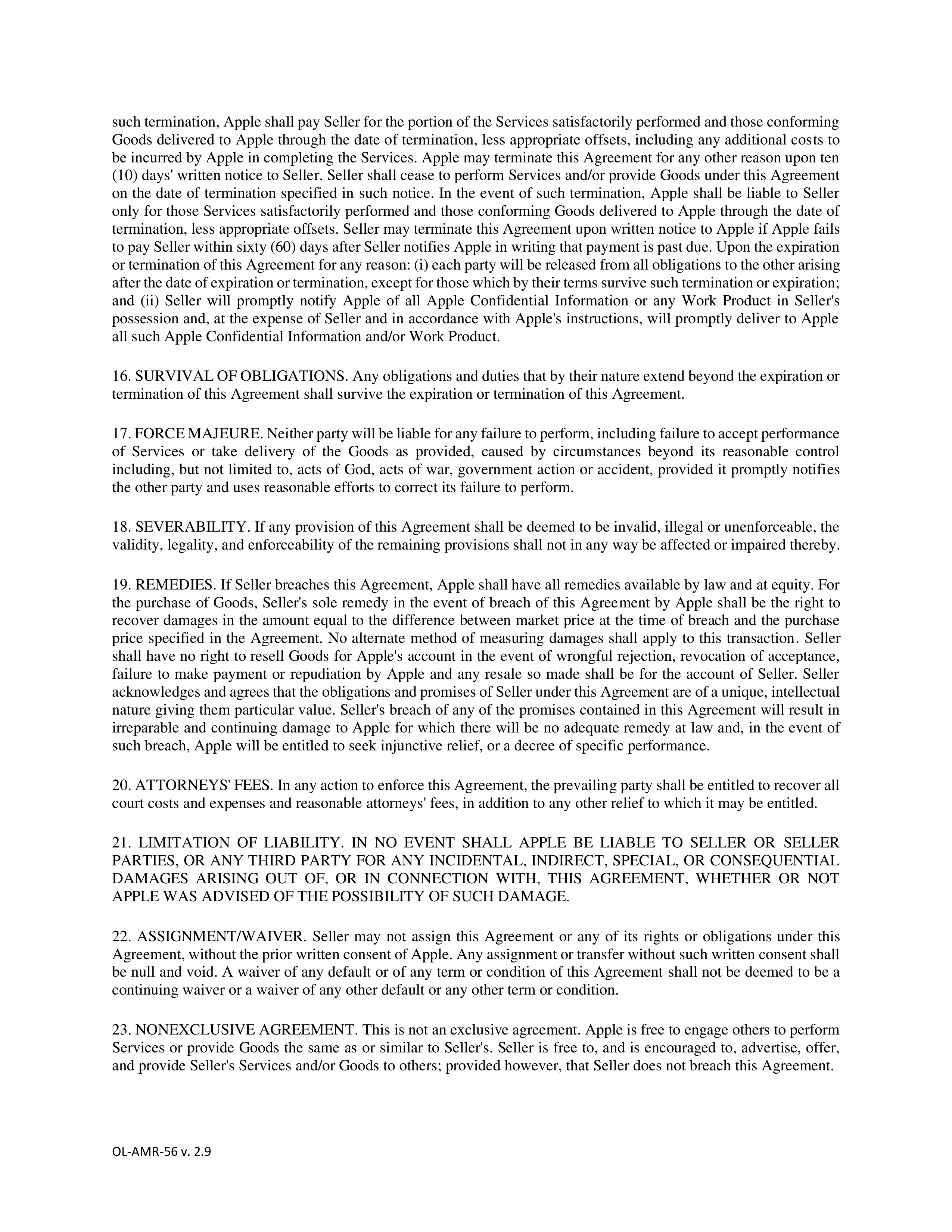 APPLE PURCHASE AGREEMENT — page 8