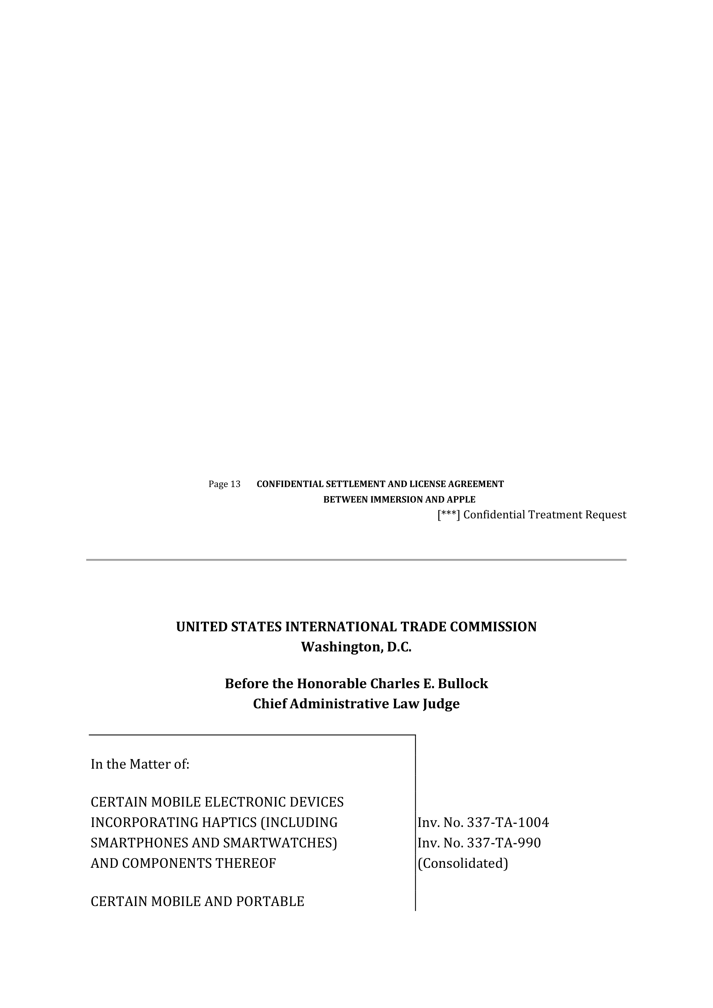 APPLE SETTLEMENT AND LICENSE AGREEMENT — page 15