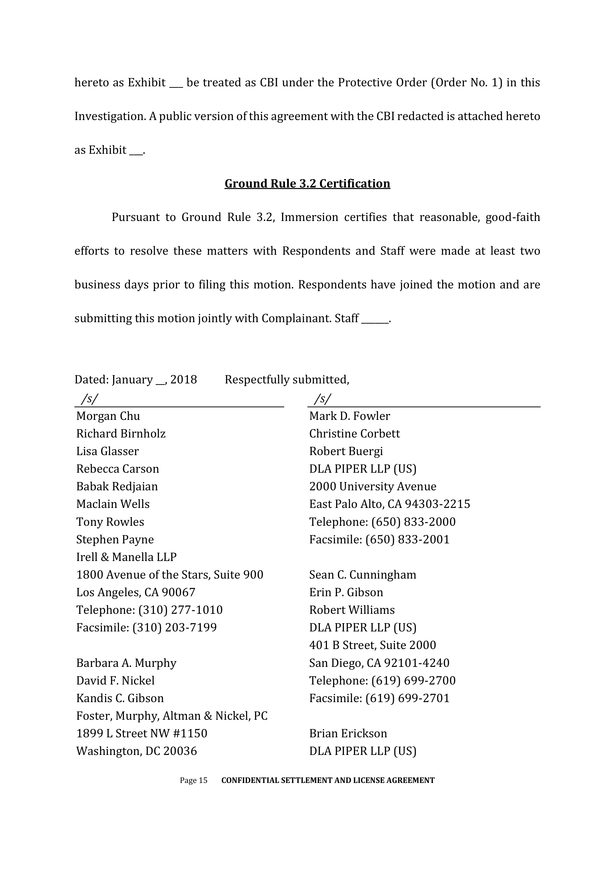 APPLE SETTLEMENT AND LICENSE AGREEMENT — page 17
