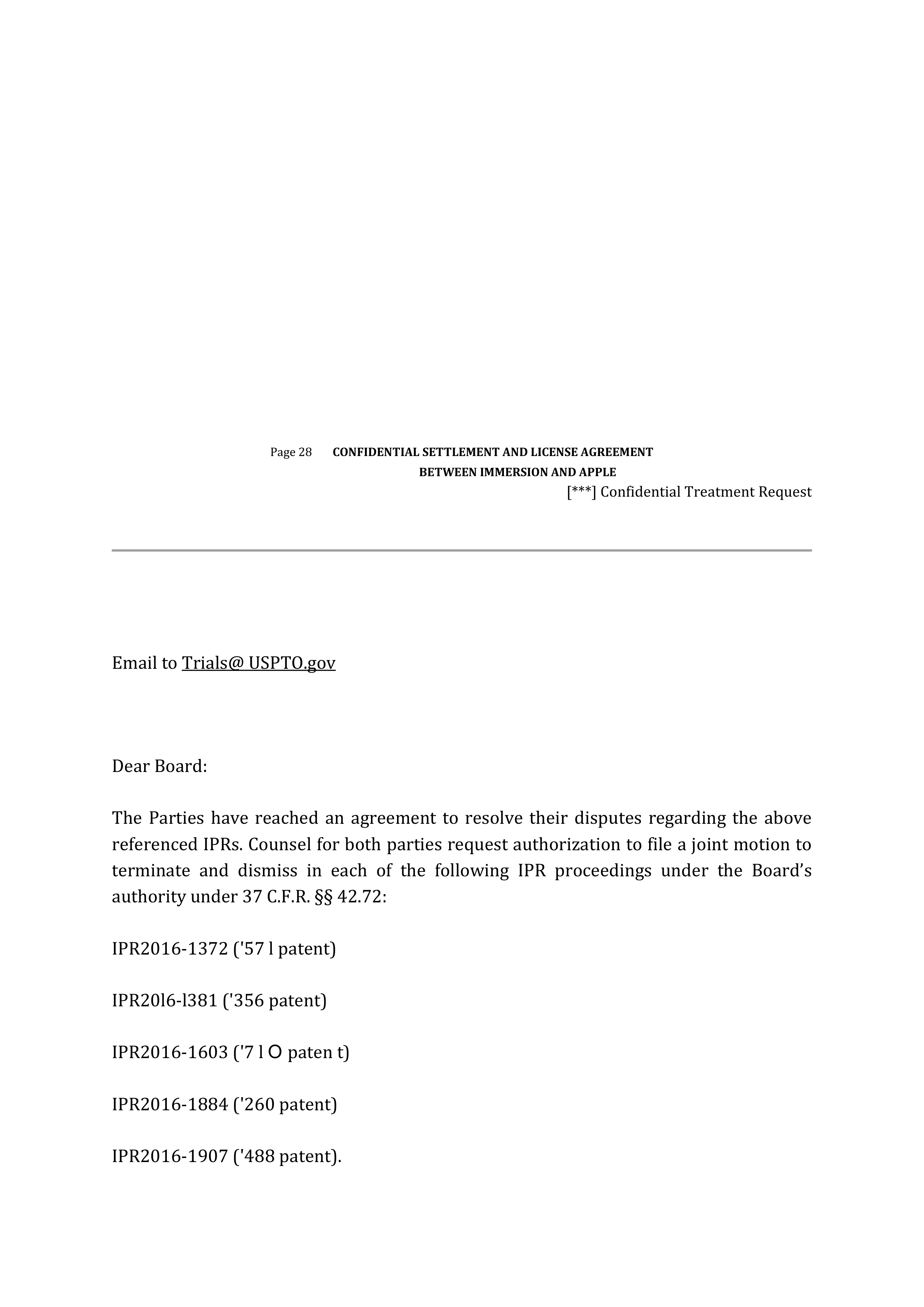 APPLE SETTLEMENT AND LICENSE AGREEMENT — page 32
