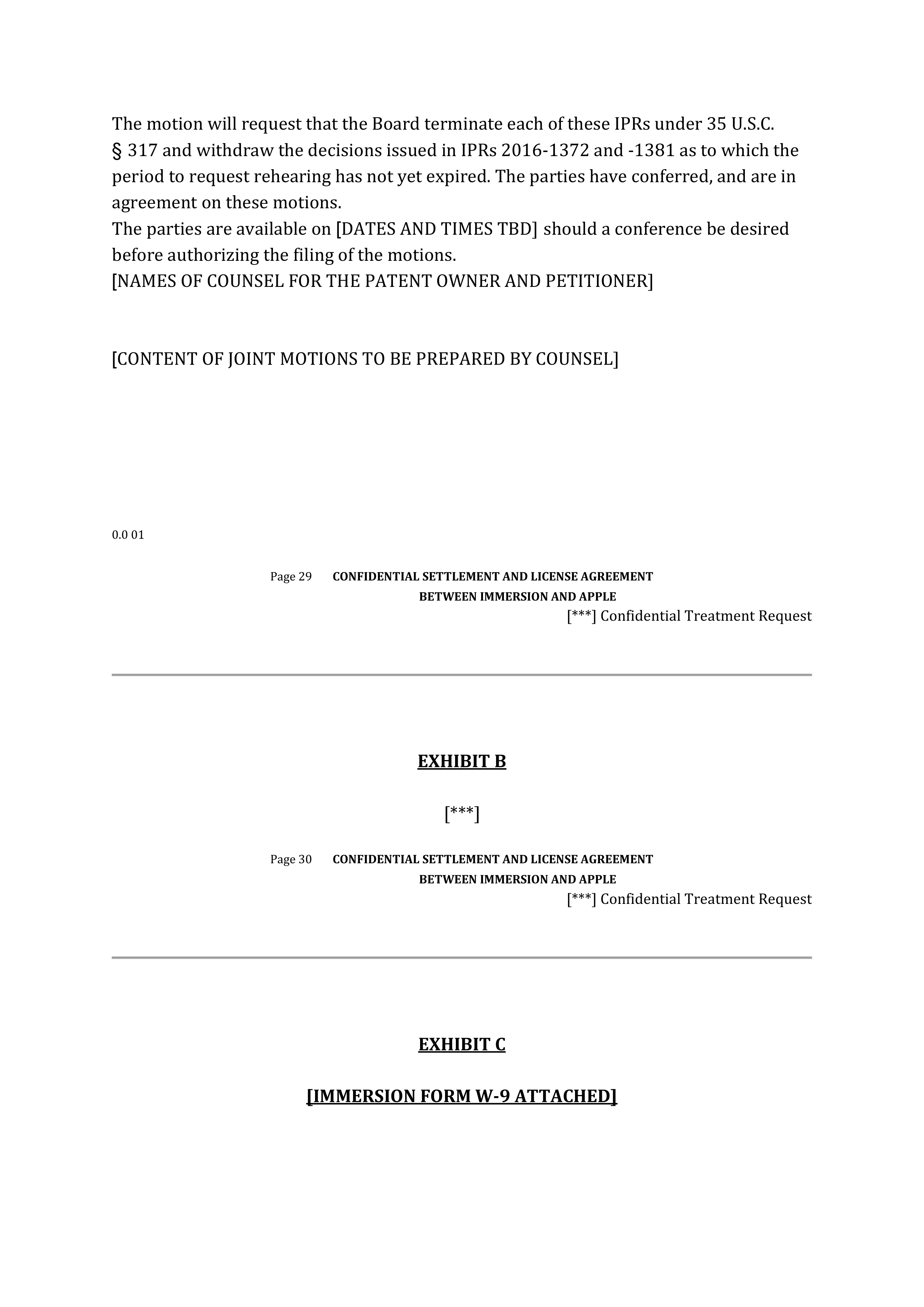 APPLE SETTLEMENT AND LICENSE AGREEMENT — page 33