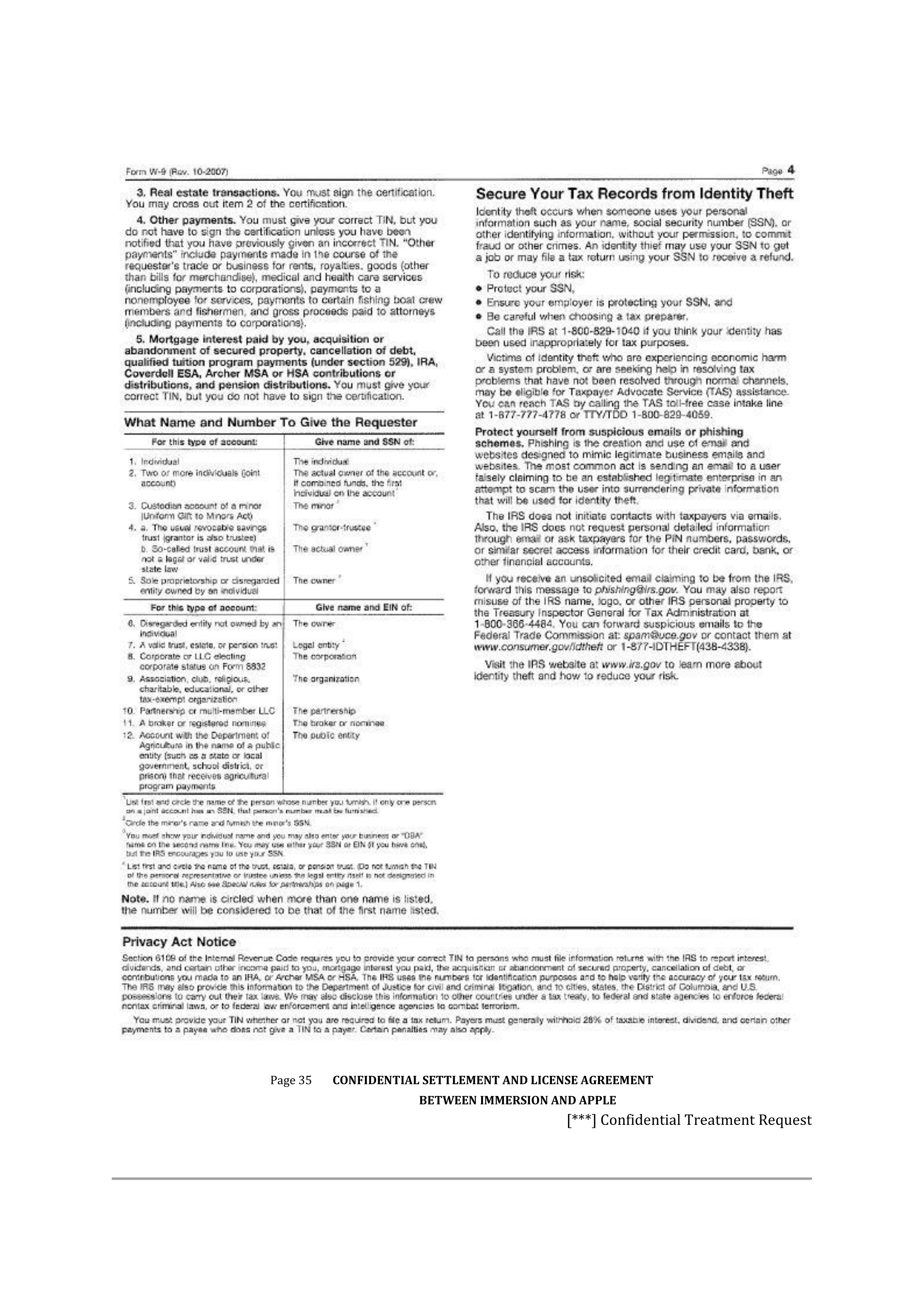 APPLE SETTLEMENT AND LICENSE AGREEMENT — page 38