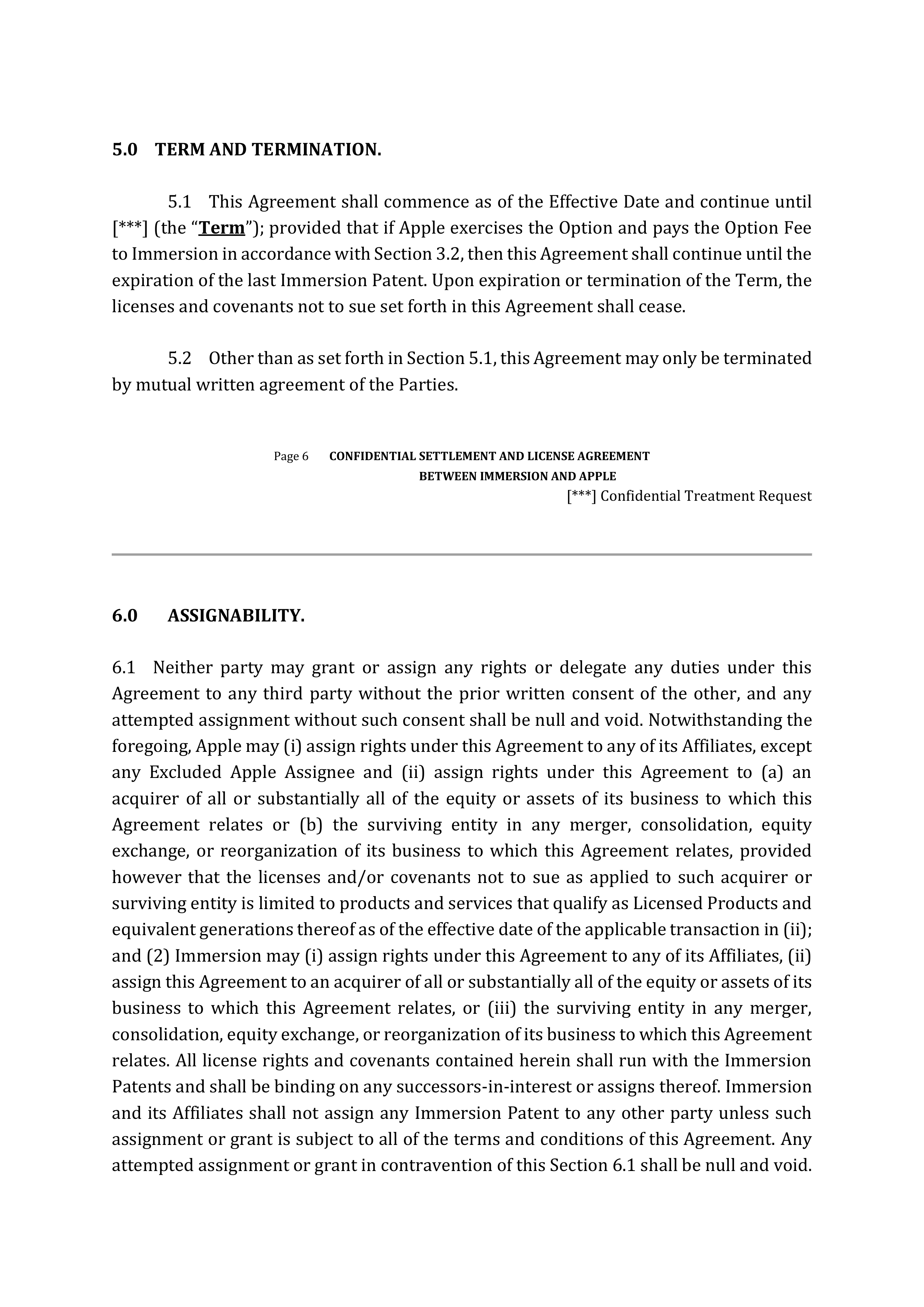 APPLE SETTLEMENT AND LICENSE AGREEMENT — page 8