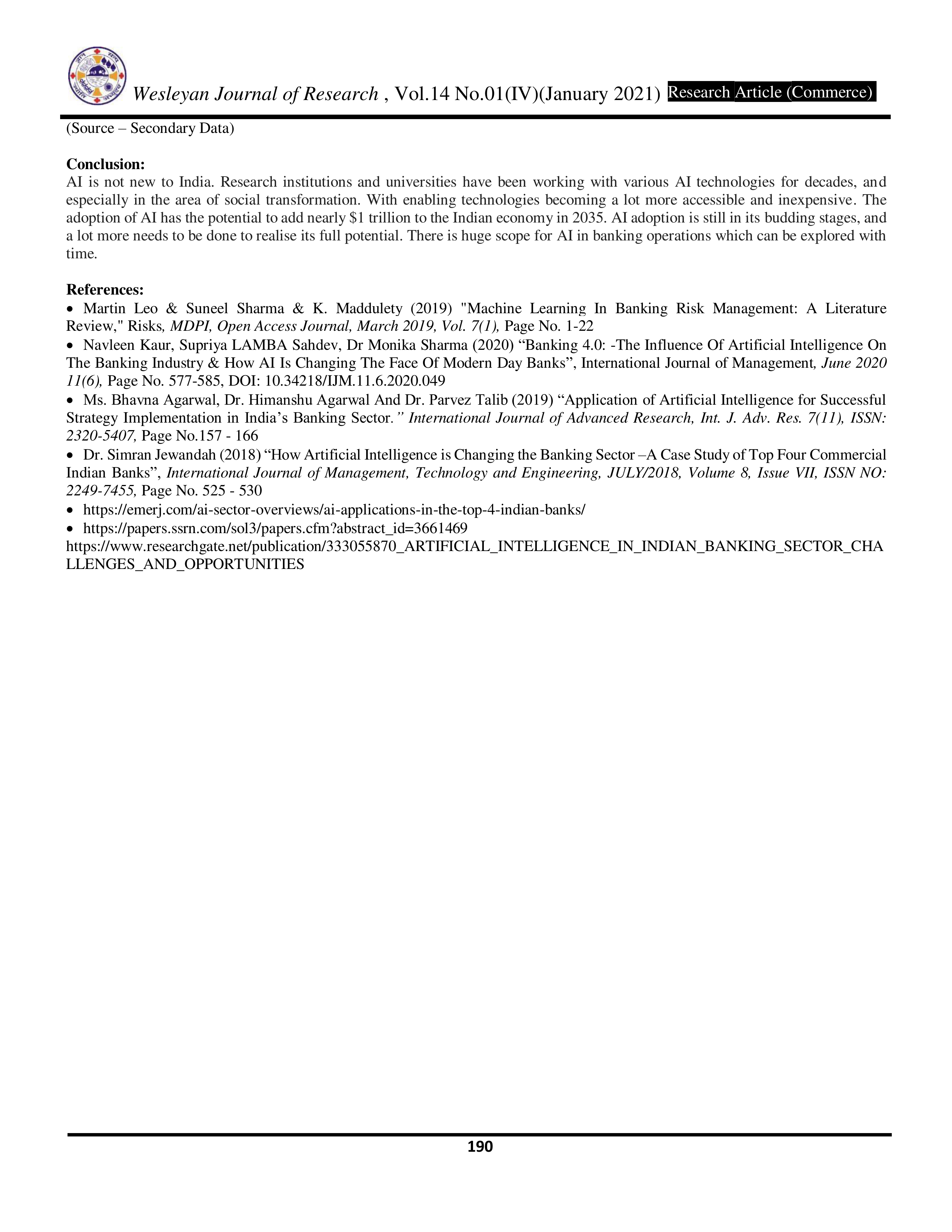 Artificial Intelligence Applications in Banking Sector — page 6