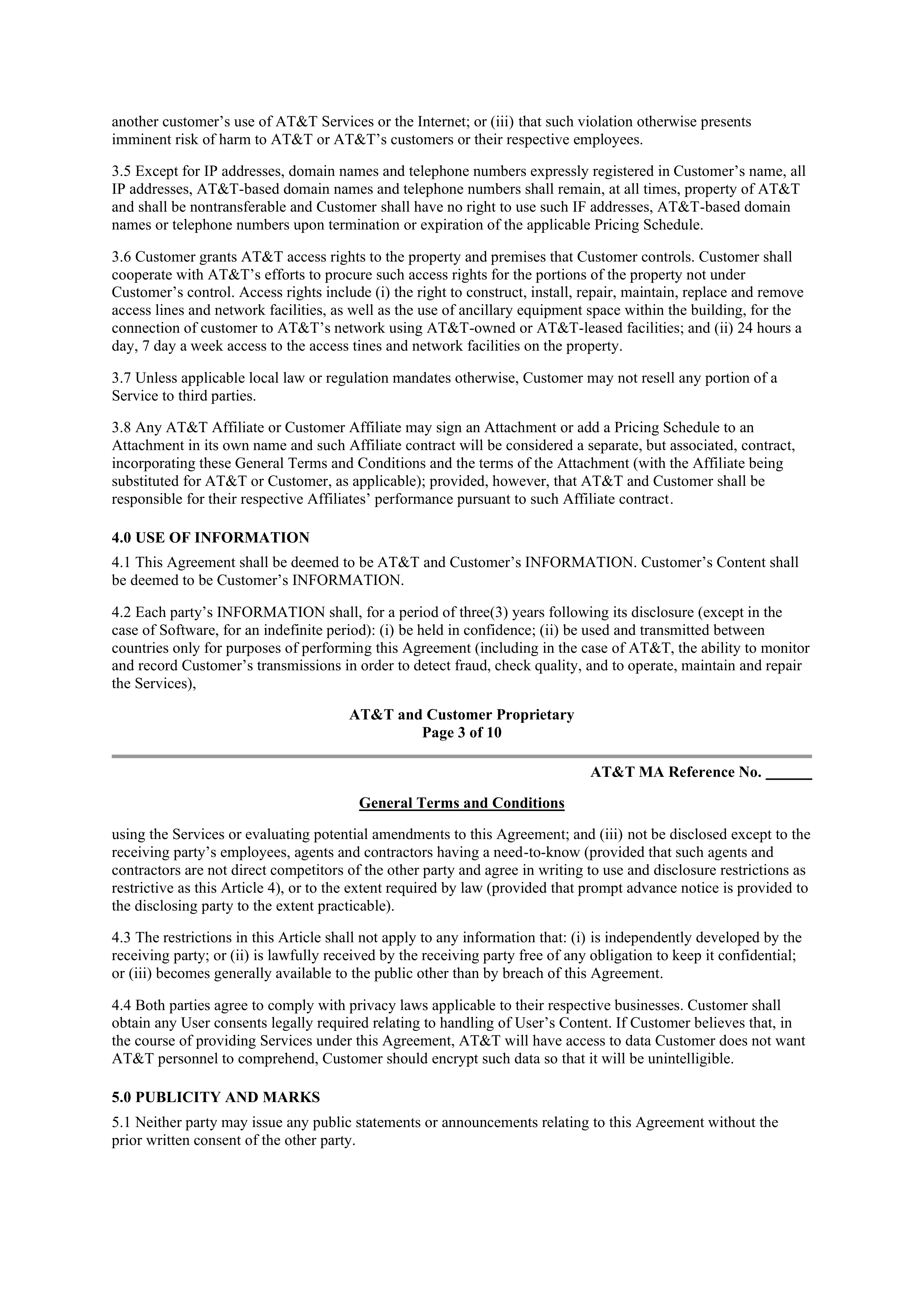 AT&T Master Agreement — page 4