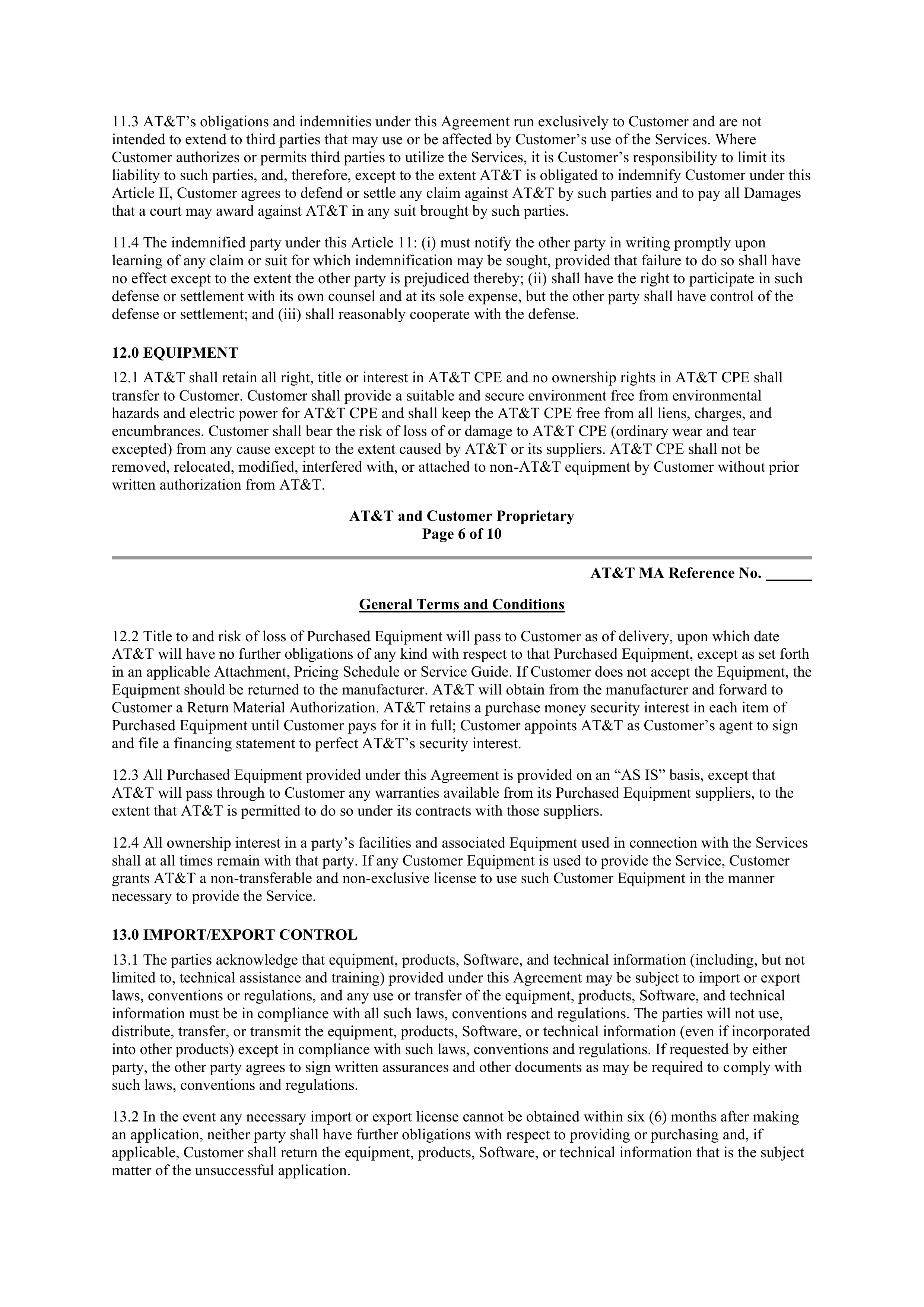 AT&T Master Agreement — page 8