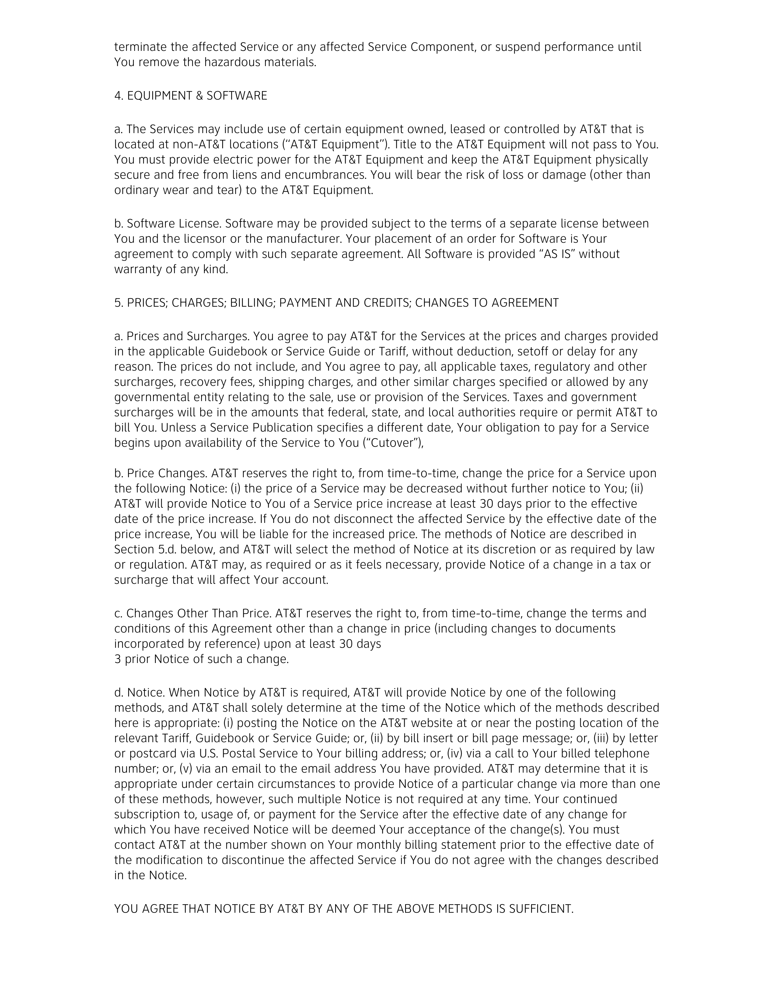 AT&T BUSINESS SERVICES AGREEMENT — page 3