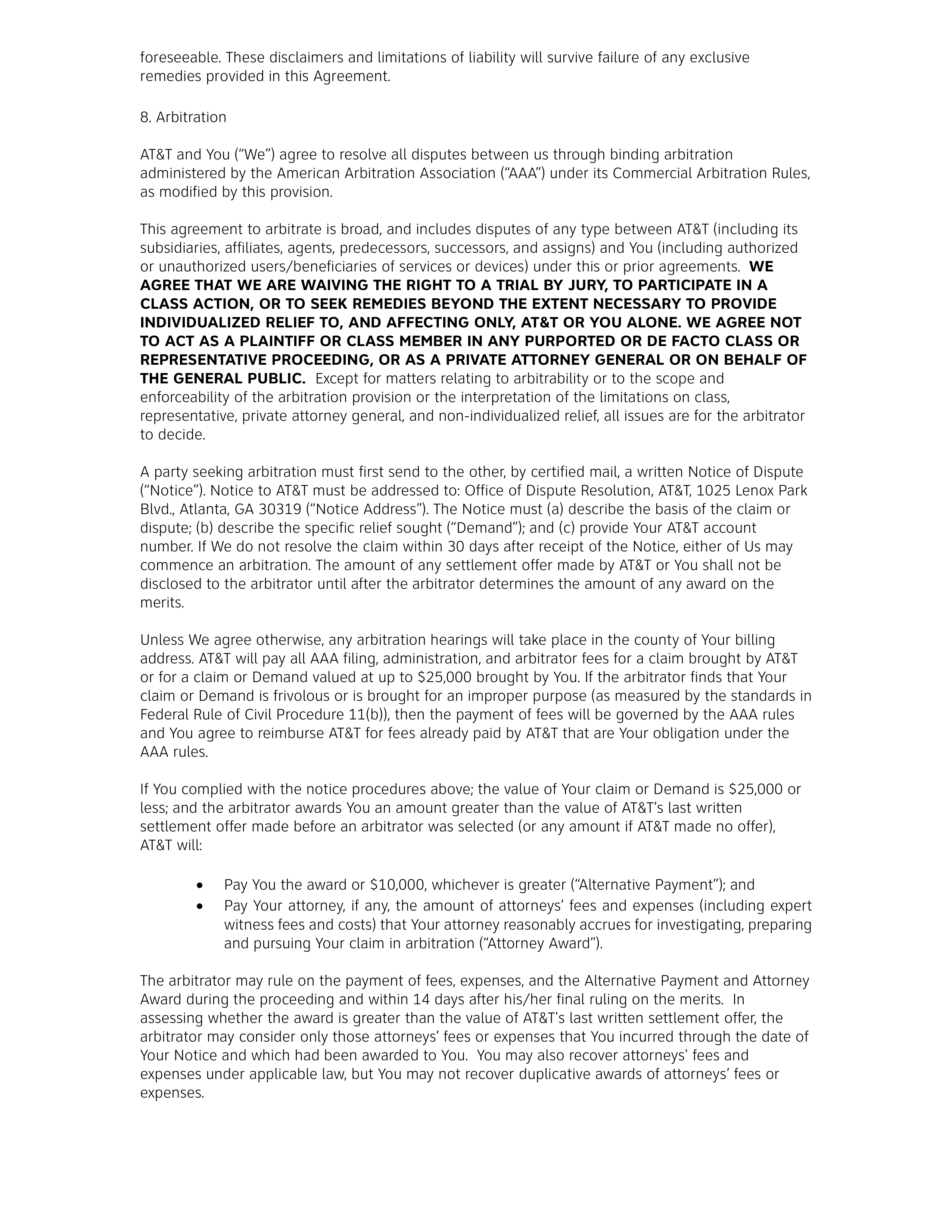 AT&T BUSINESS SERVICES AGREEMENT — page 6