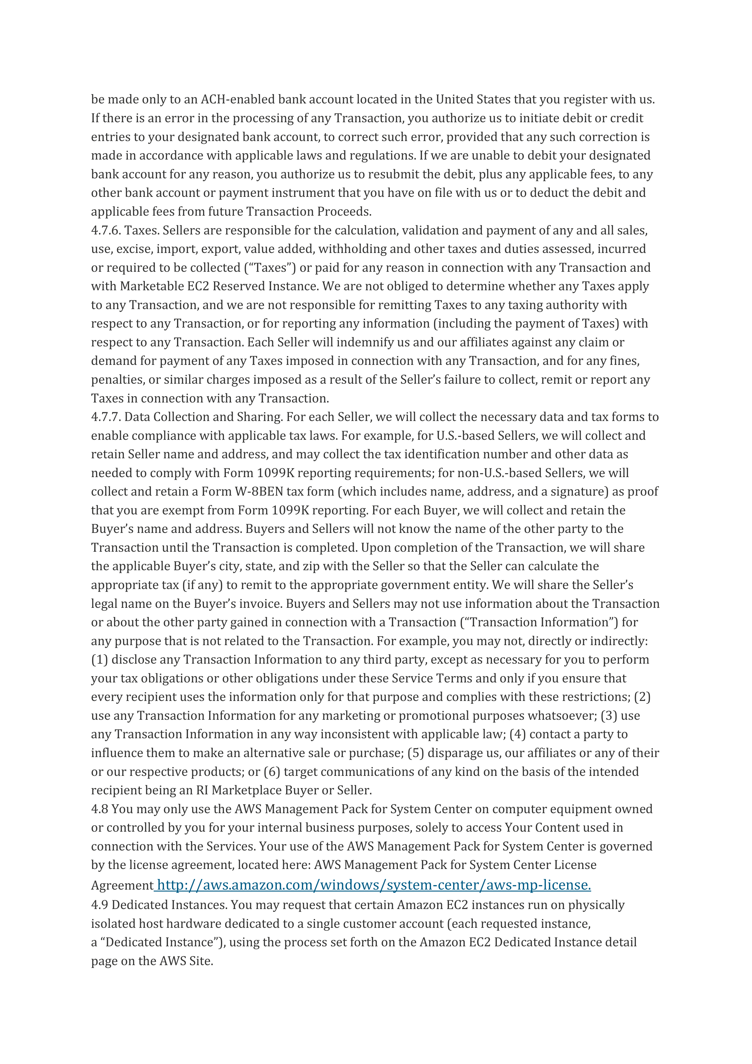 AWS Customer Agreement — page 20