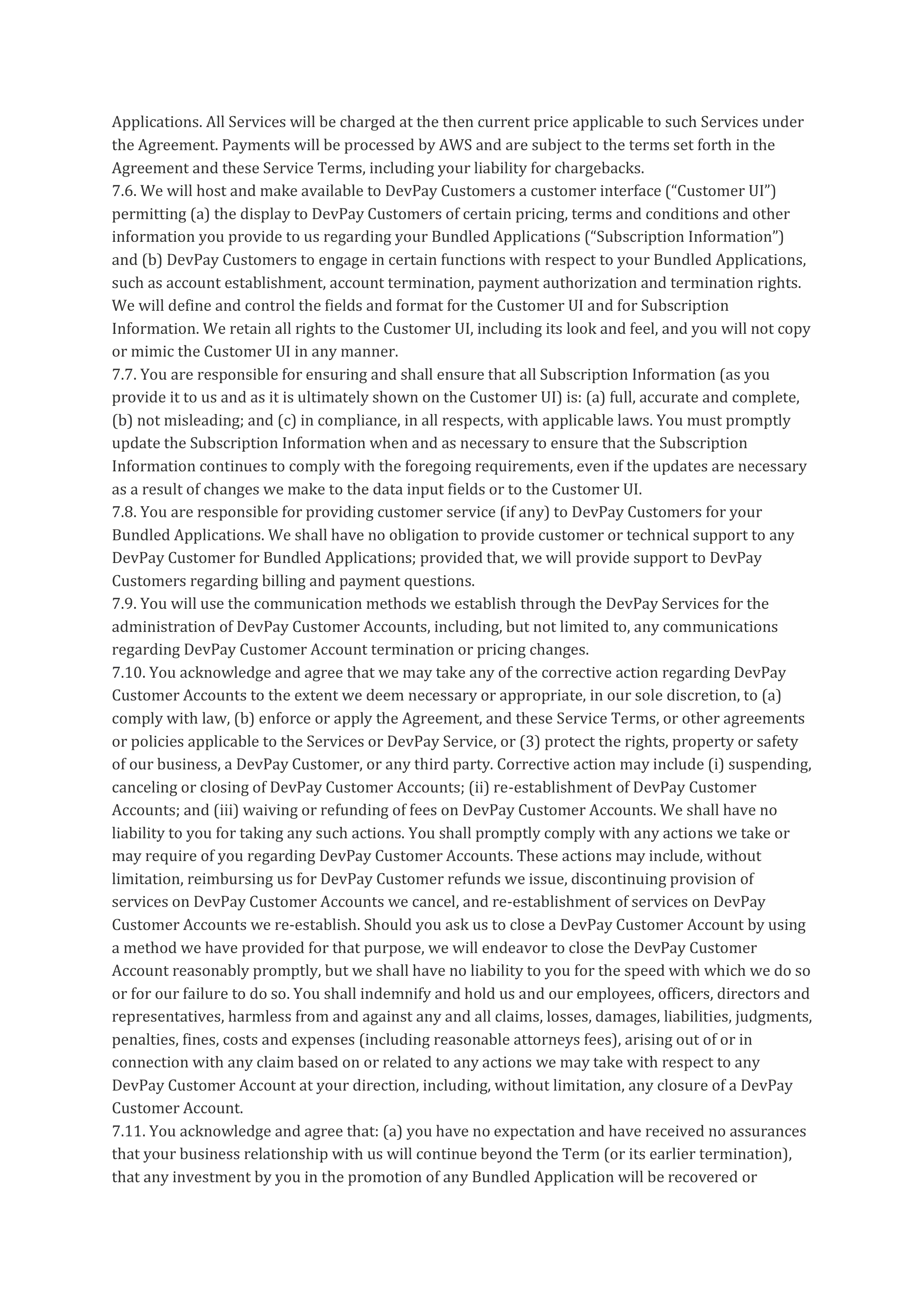 AWS Customer Agreement — page 26