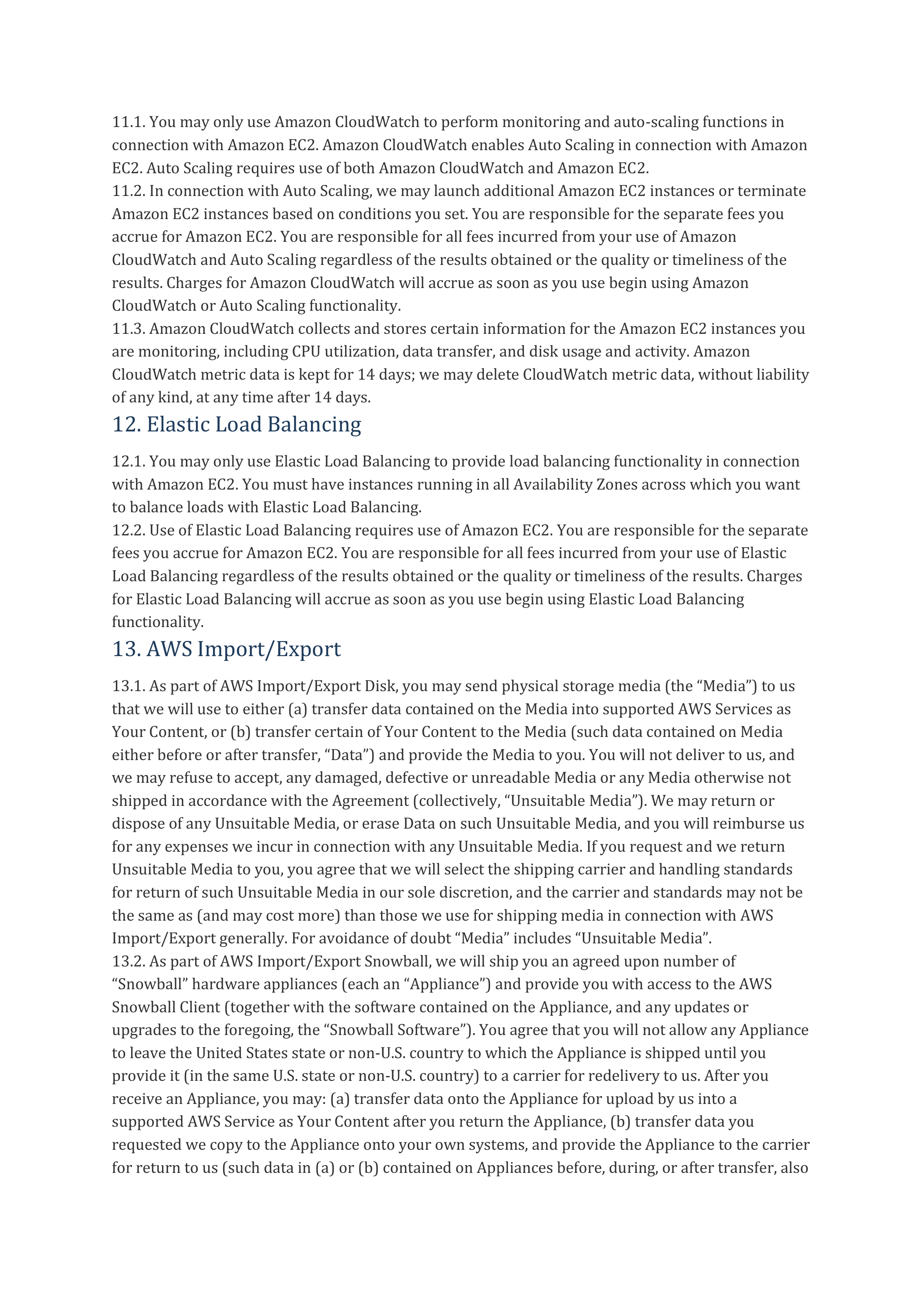 AWS Customer Agreement — page 28