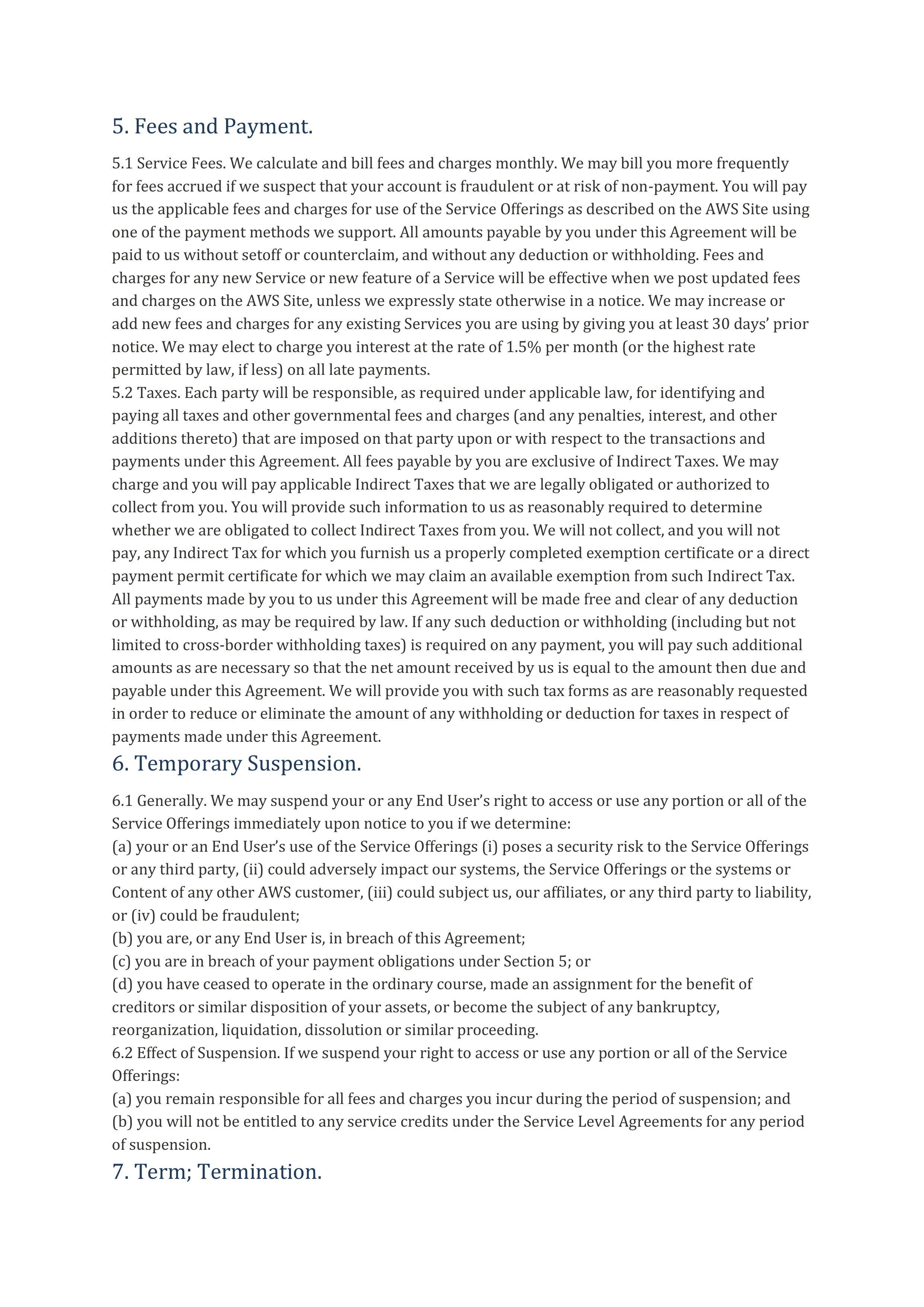 AWS Customer Agreement — page 3