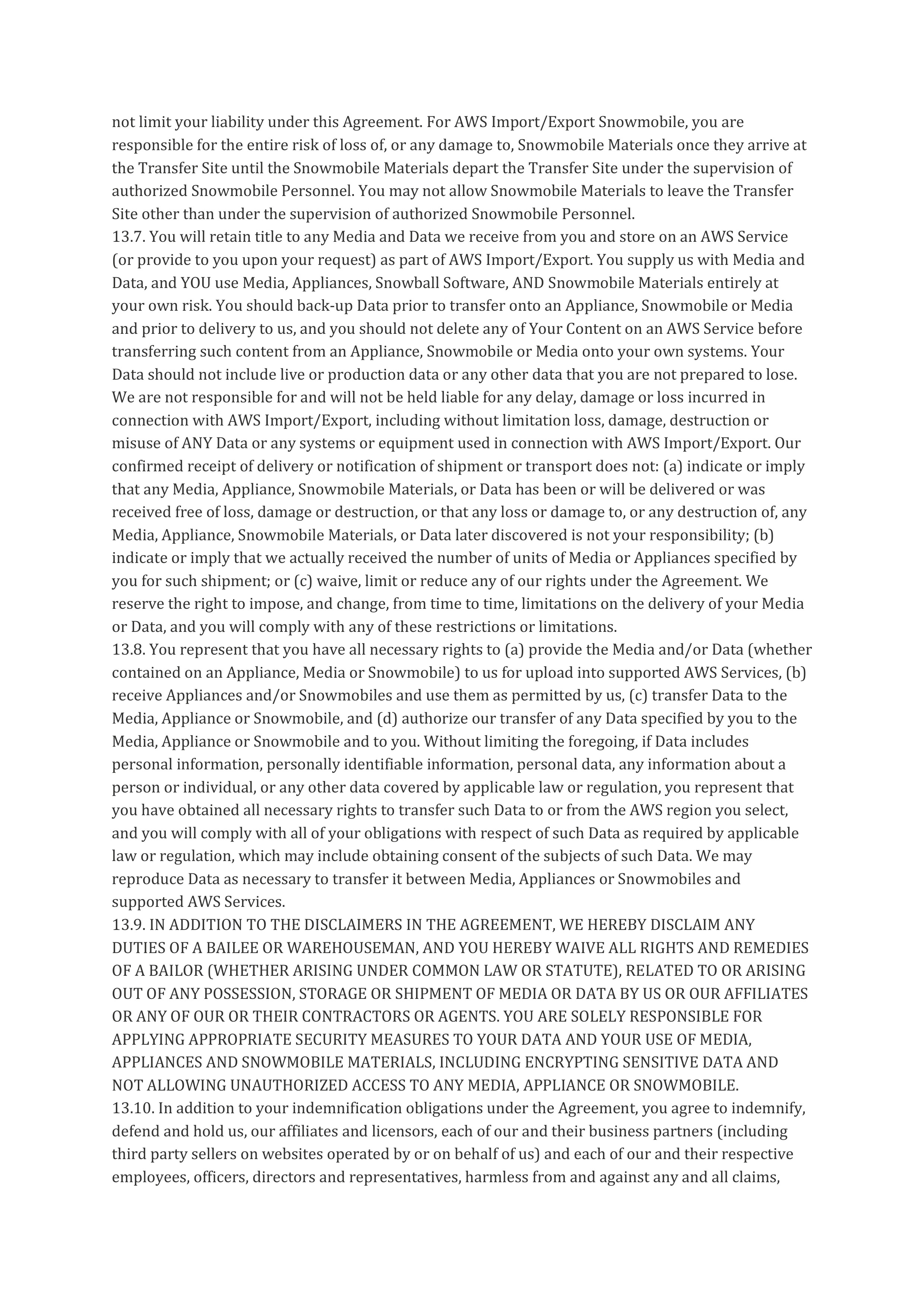 AWS Customer Agreement — page 30