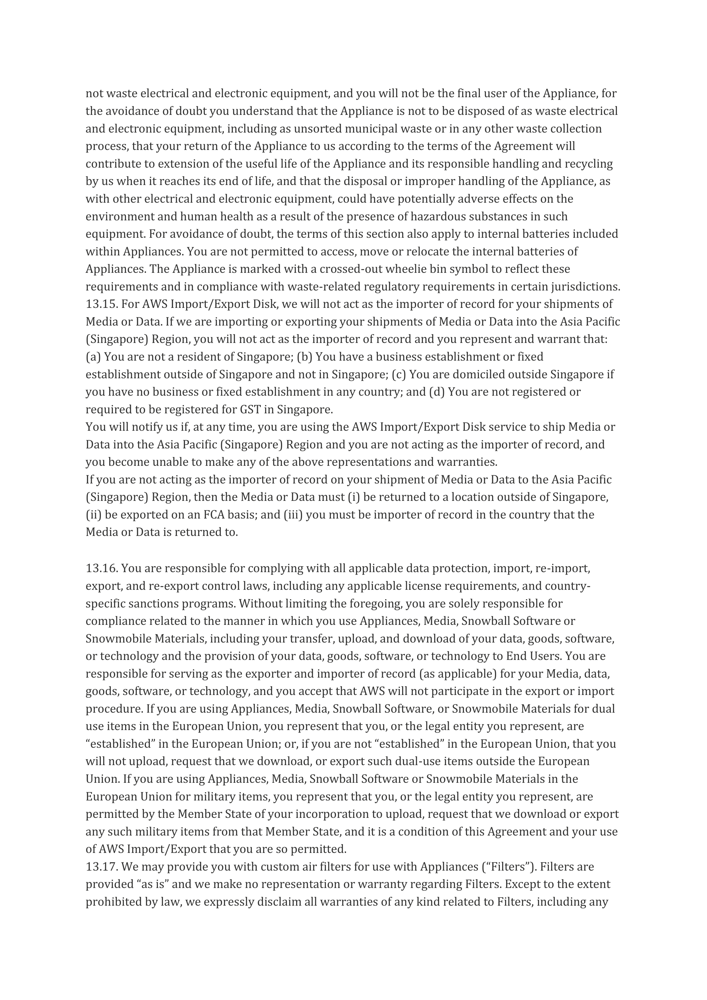 AWS Customer Agreement — page 32