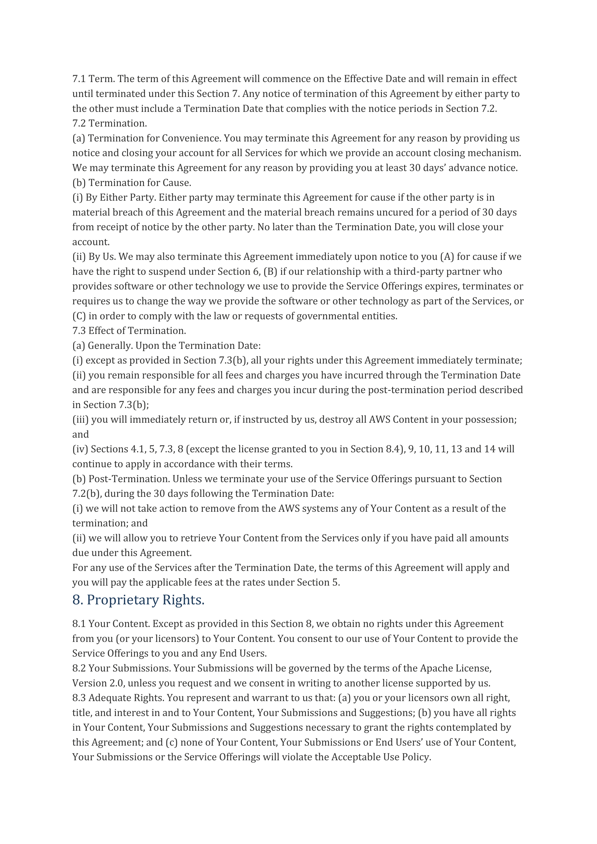 AWS Customer Agreement — page 4