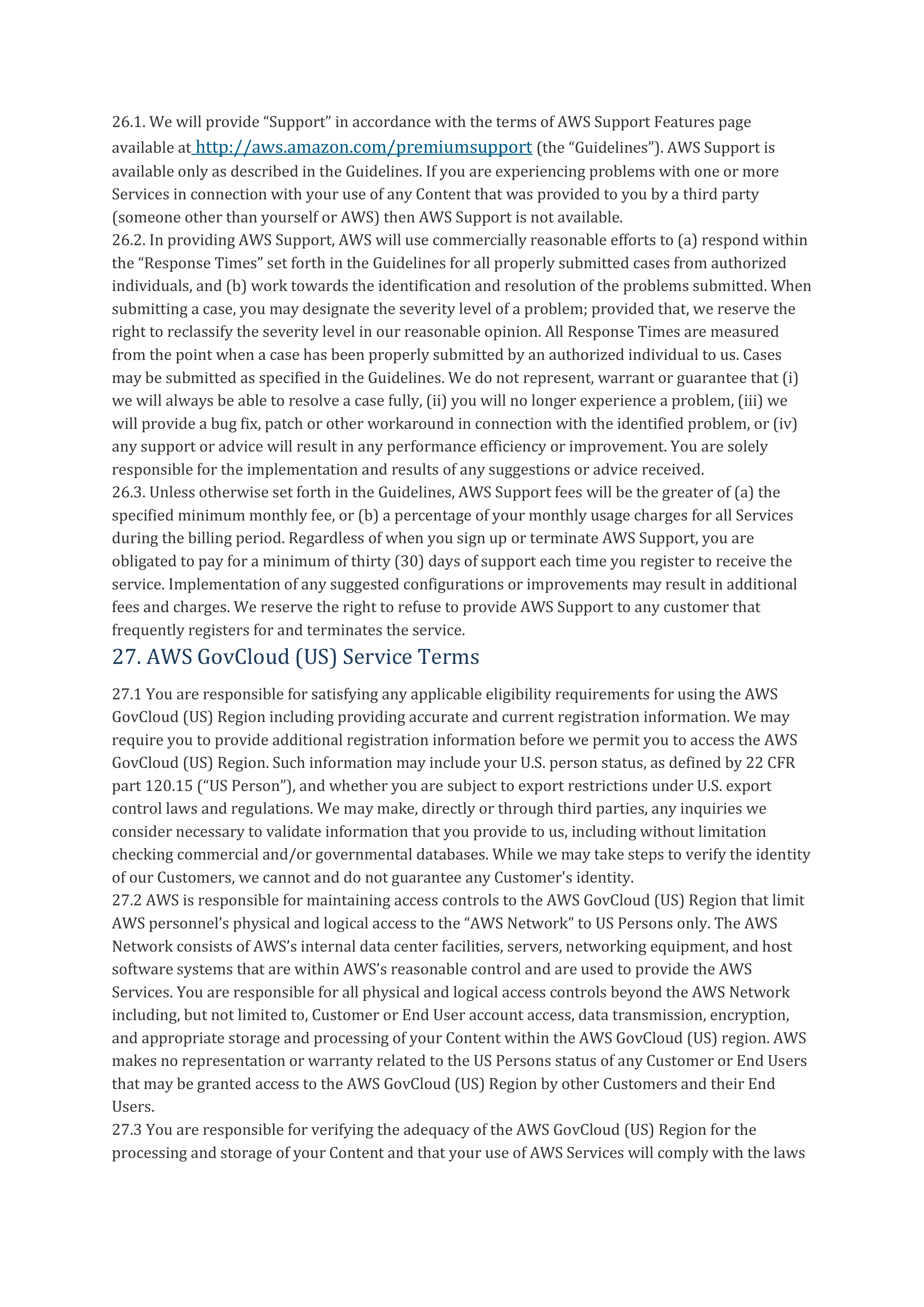 AWS Customer Agreement — page 42