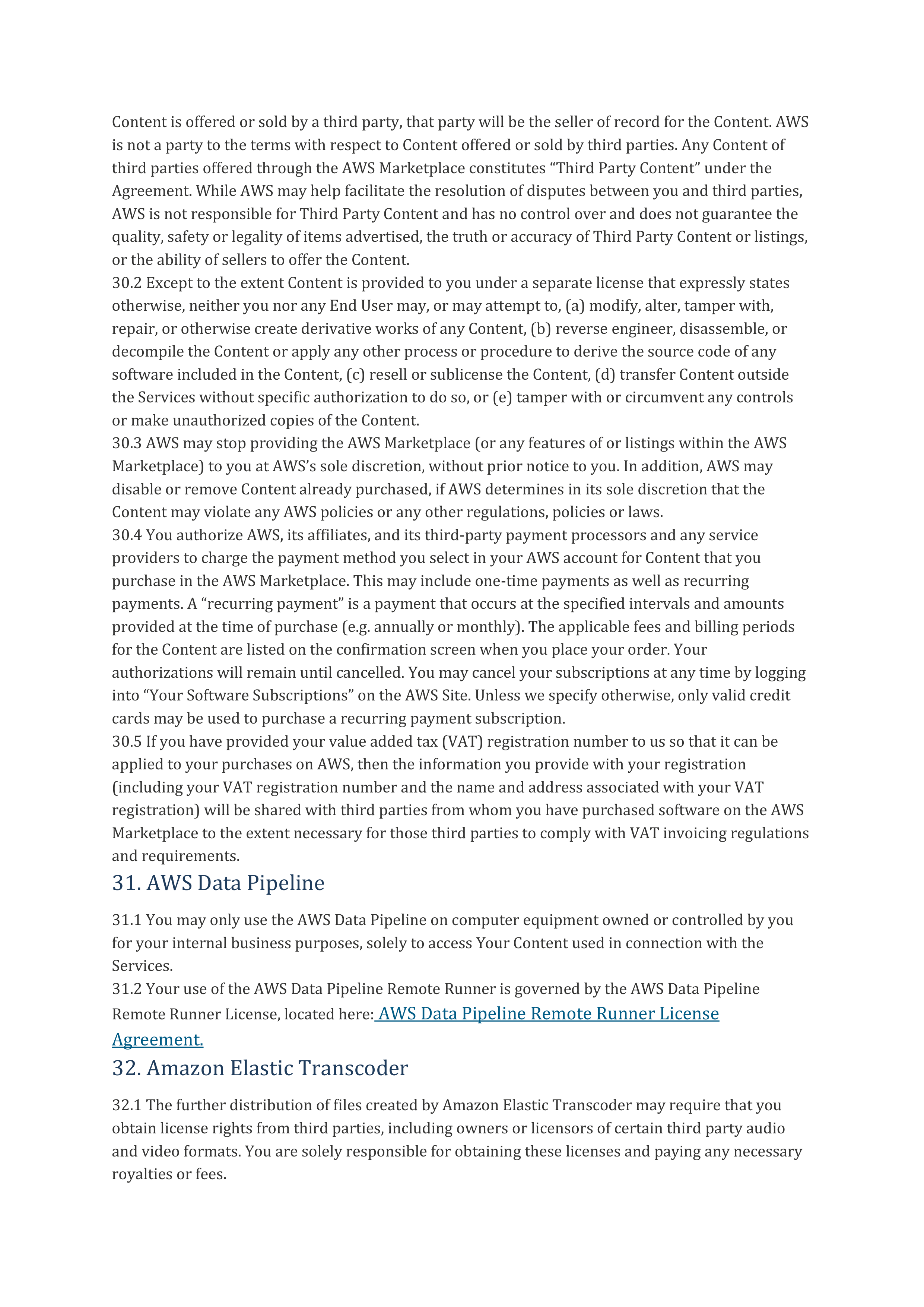 AWS Customer Agreement — page 44