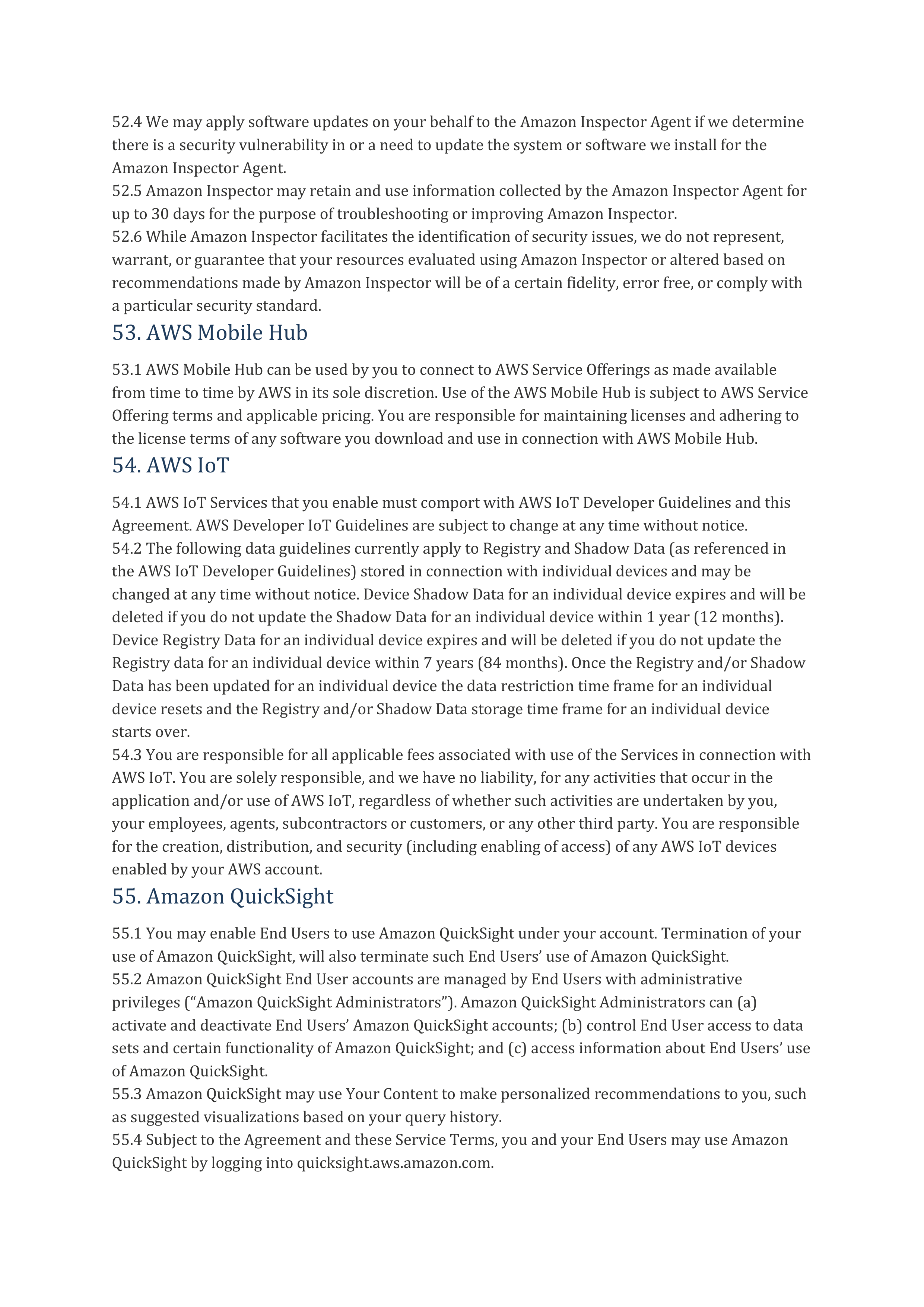 AWS Customer Agreement — page 55