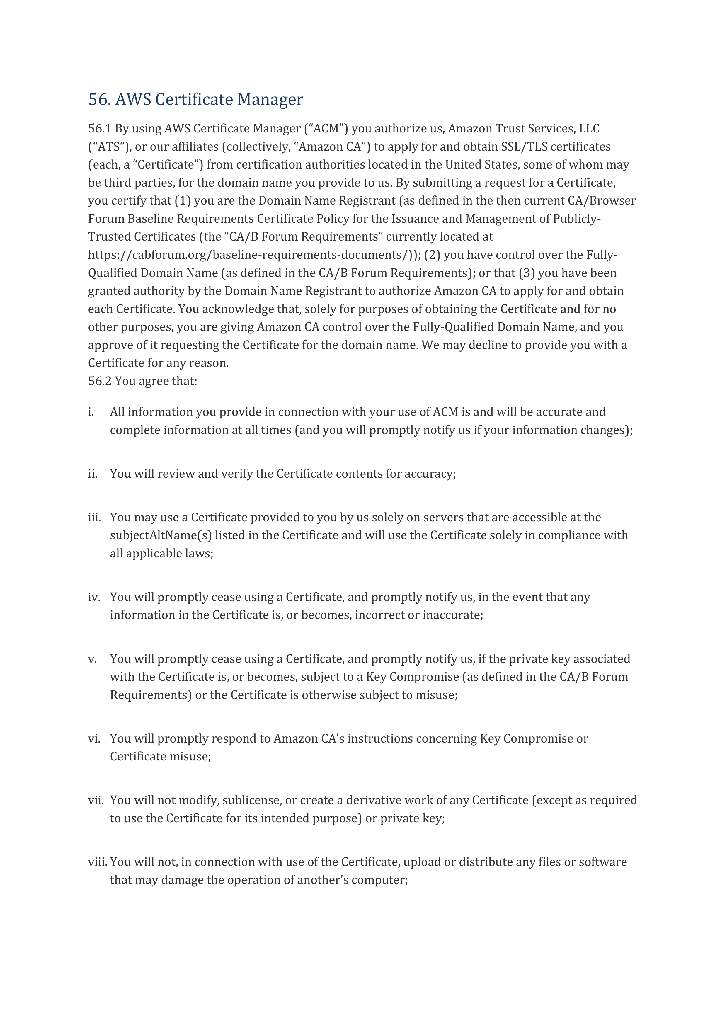 AWS Customer Agreement — page 56