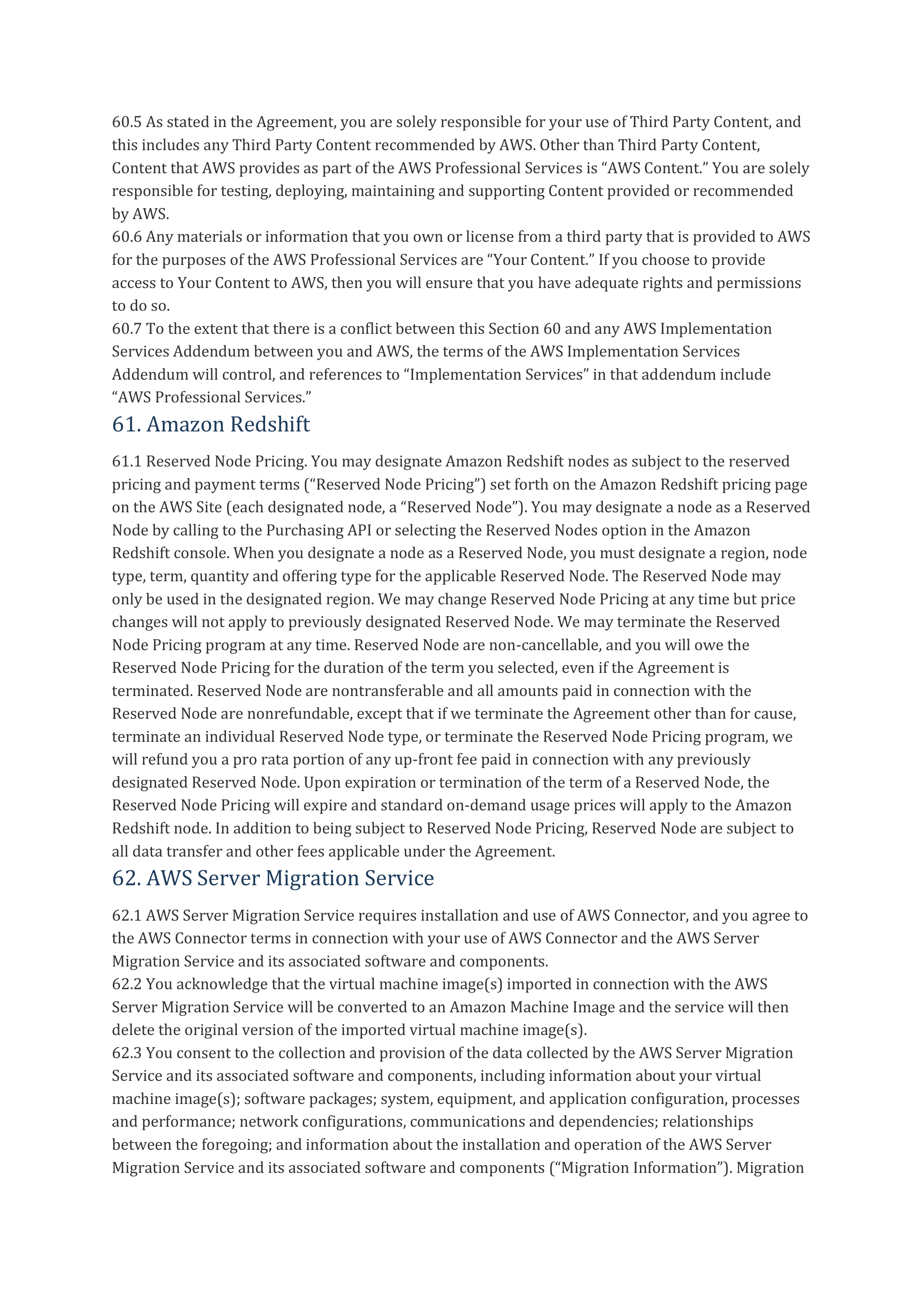 AWS Customer Agreement — page 61