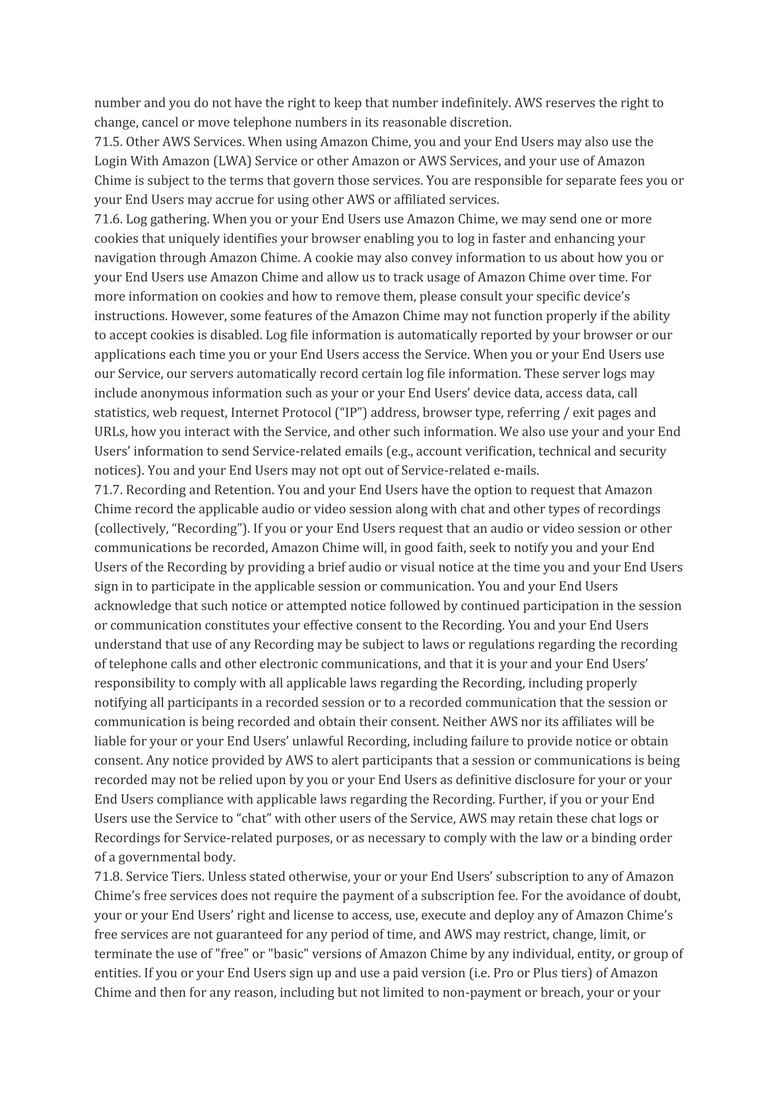 AWS Customer Agreement — page 66