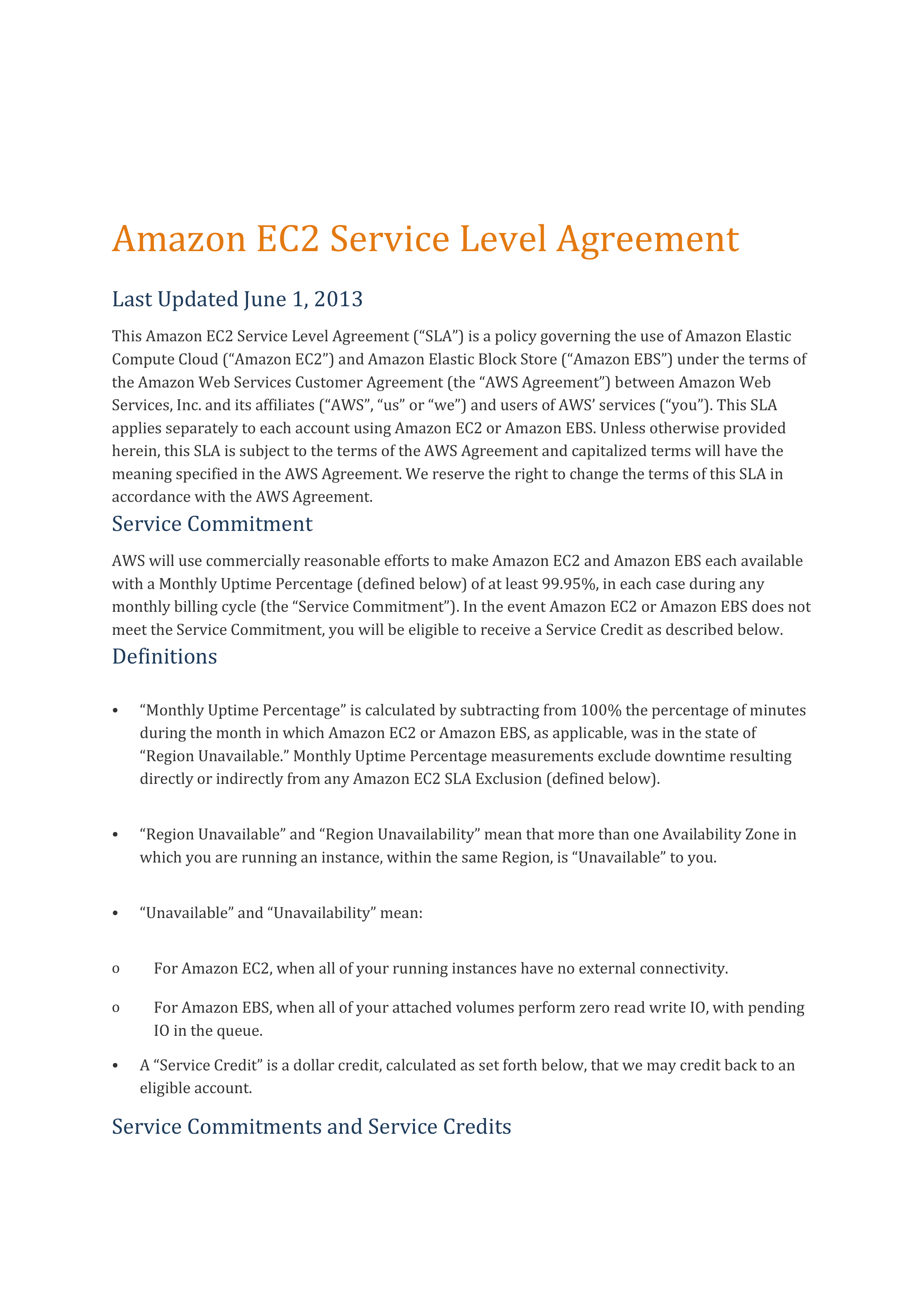 AWS Customer Agreement — page 69