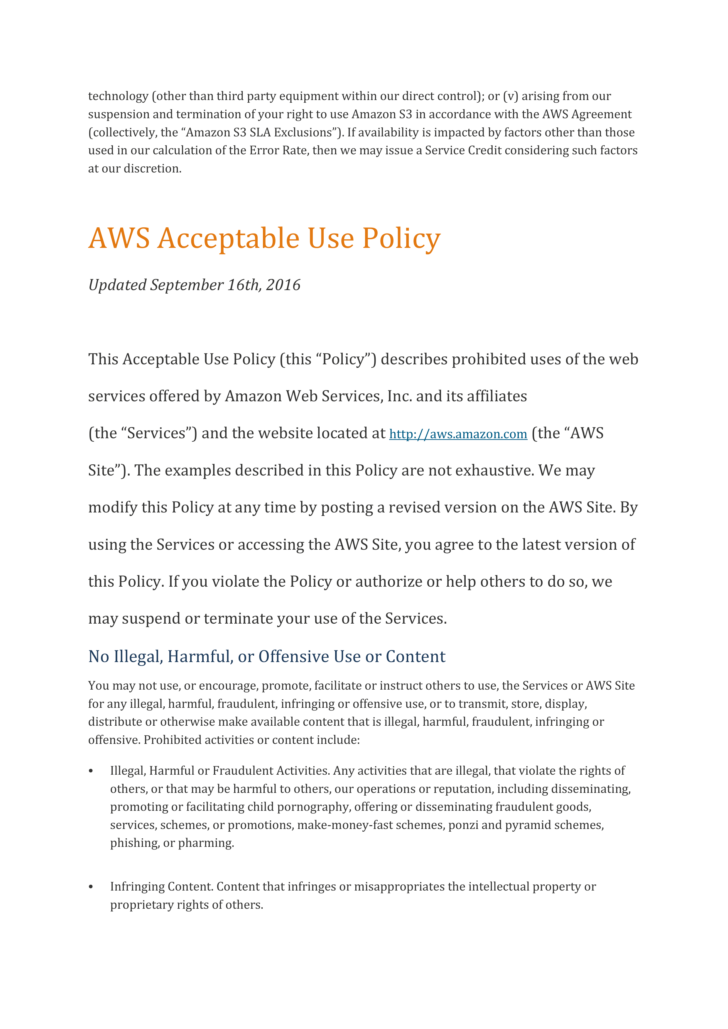 AWS Customer Agreement — page 73