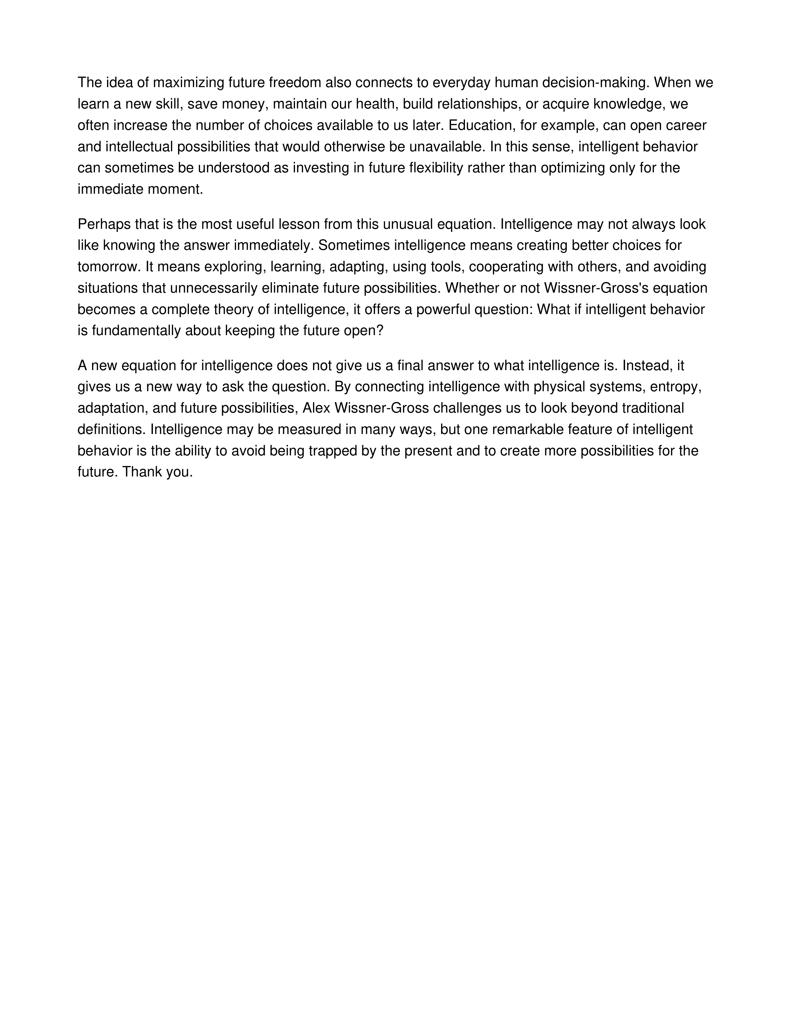 A New Equation for Intelligence Informative Speech — page 3