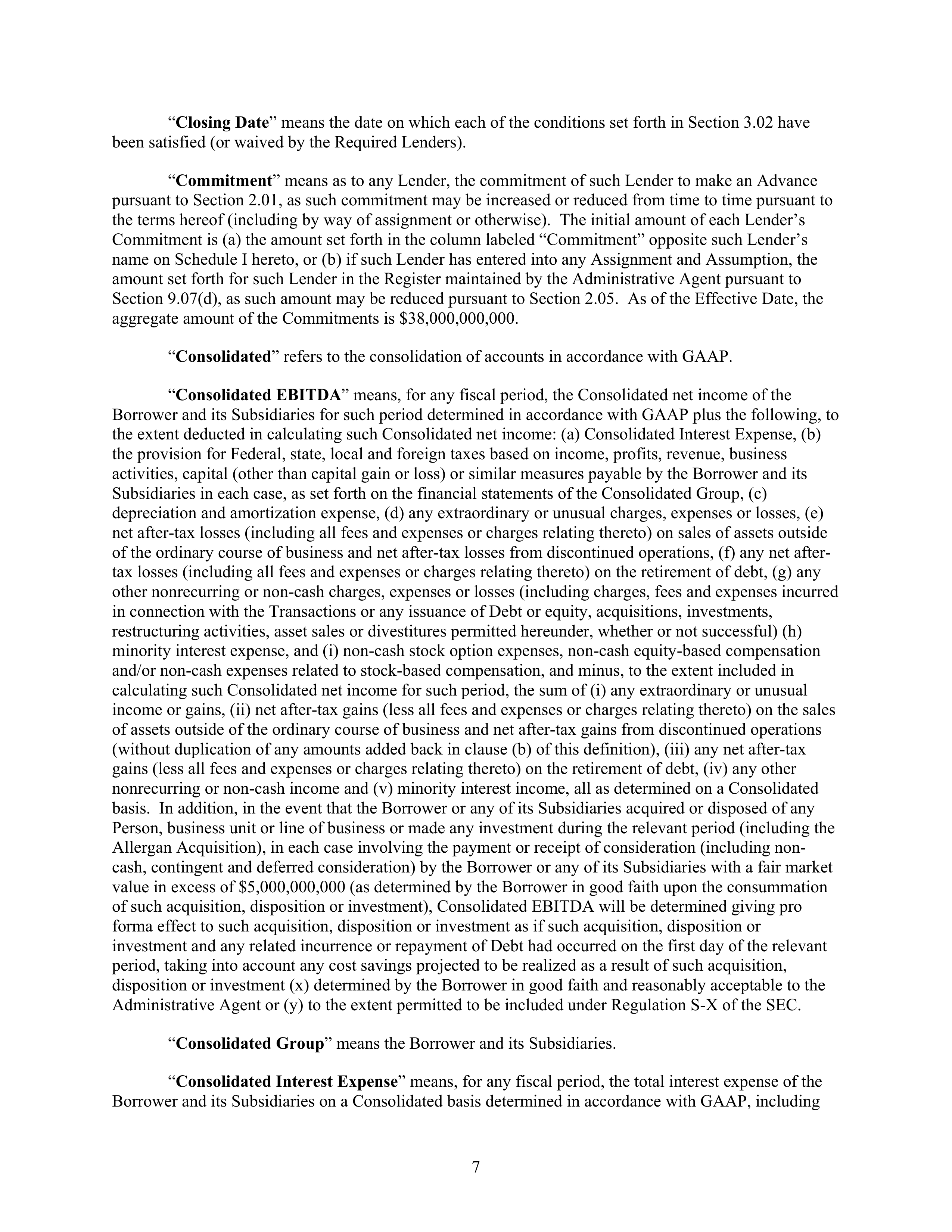 AbbVie Bridge Credit Agreement — page 11