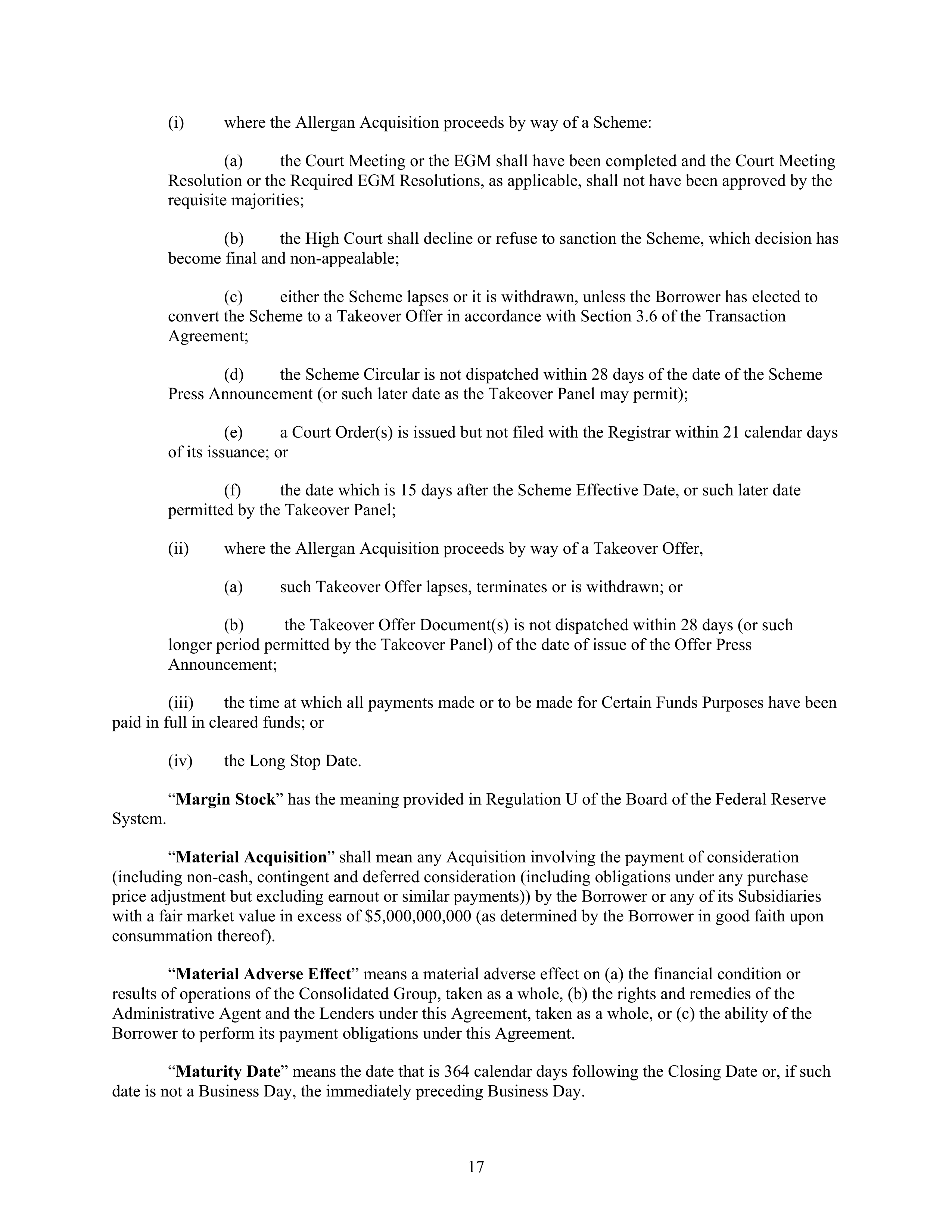 AbbVie Bridge Credit Agreement — page 21