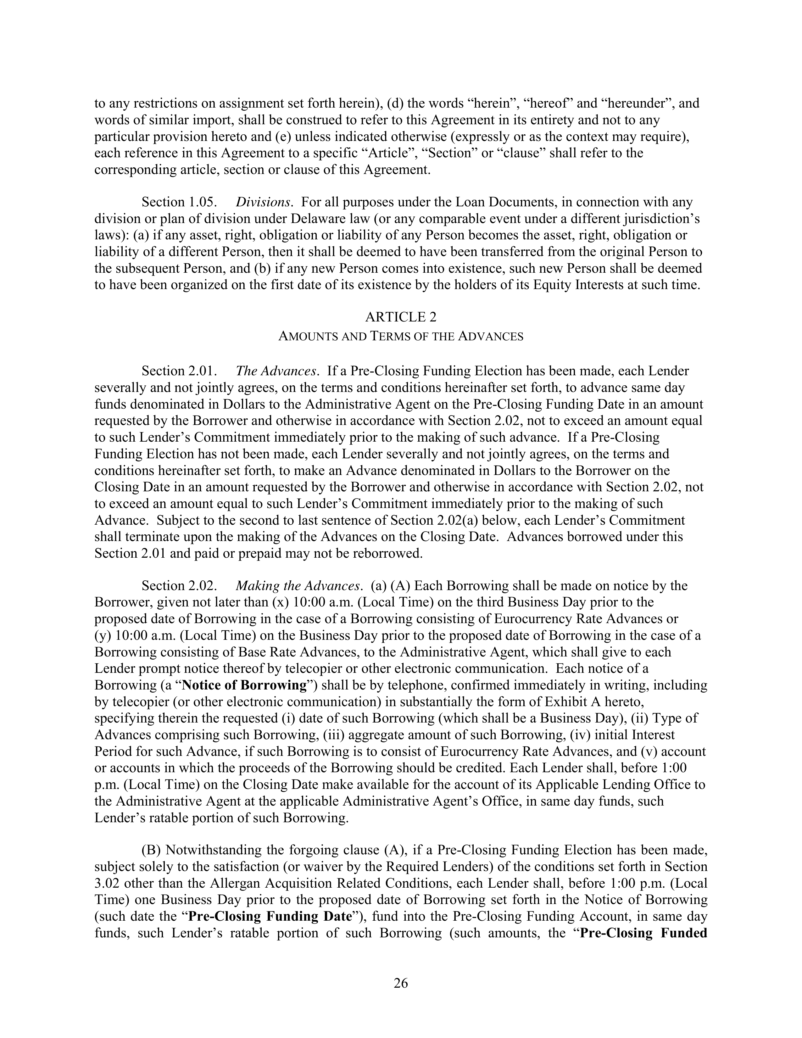 AbbVie Bridge Credit Agreement — page 30