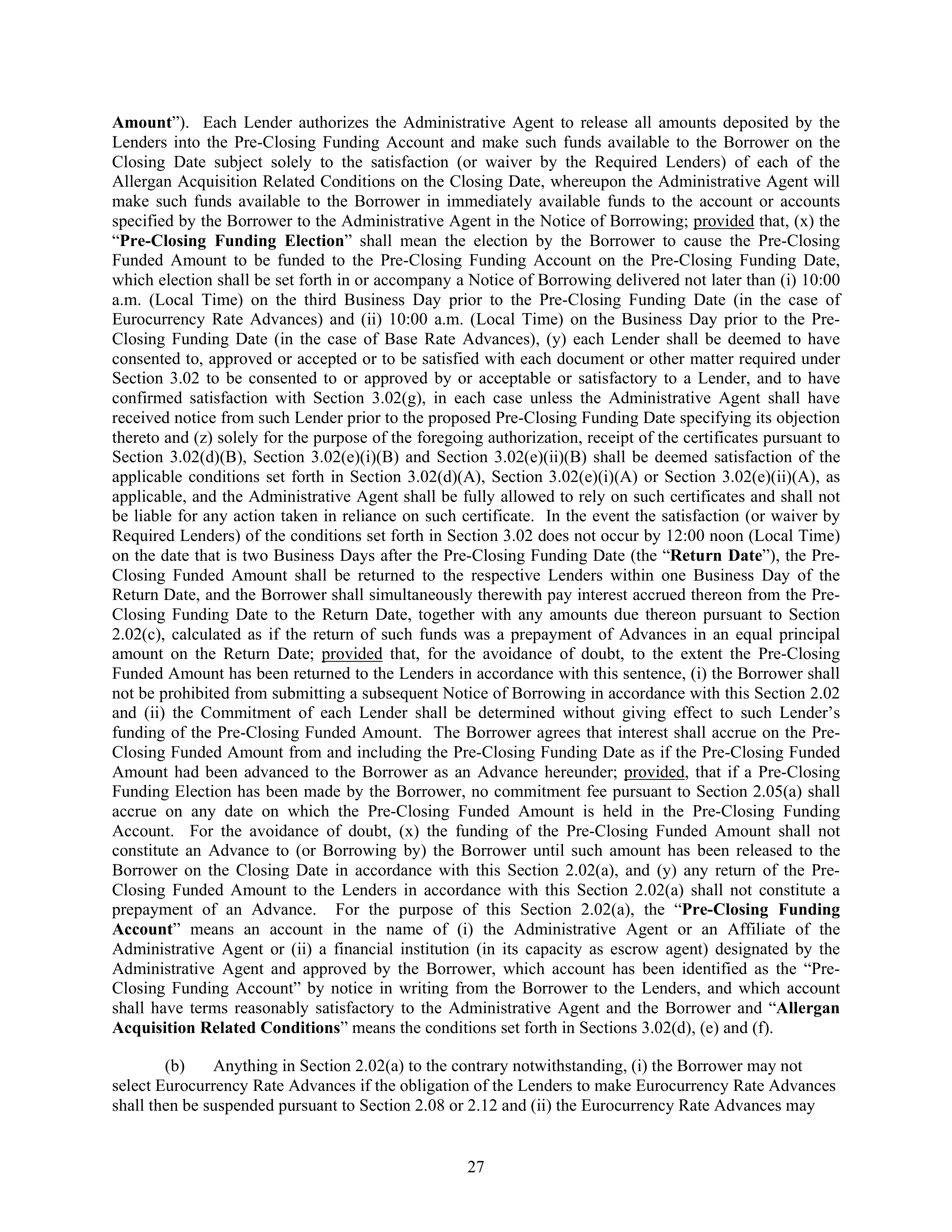 AbbVie Bridge Credit Agreement — page 31