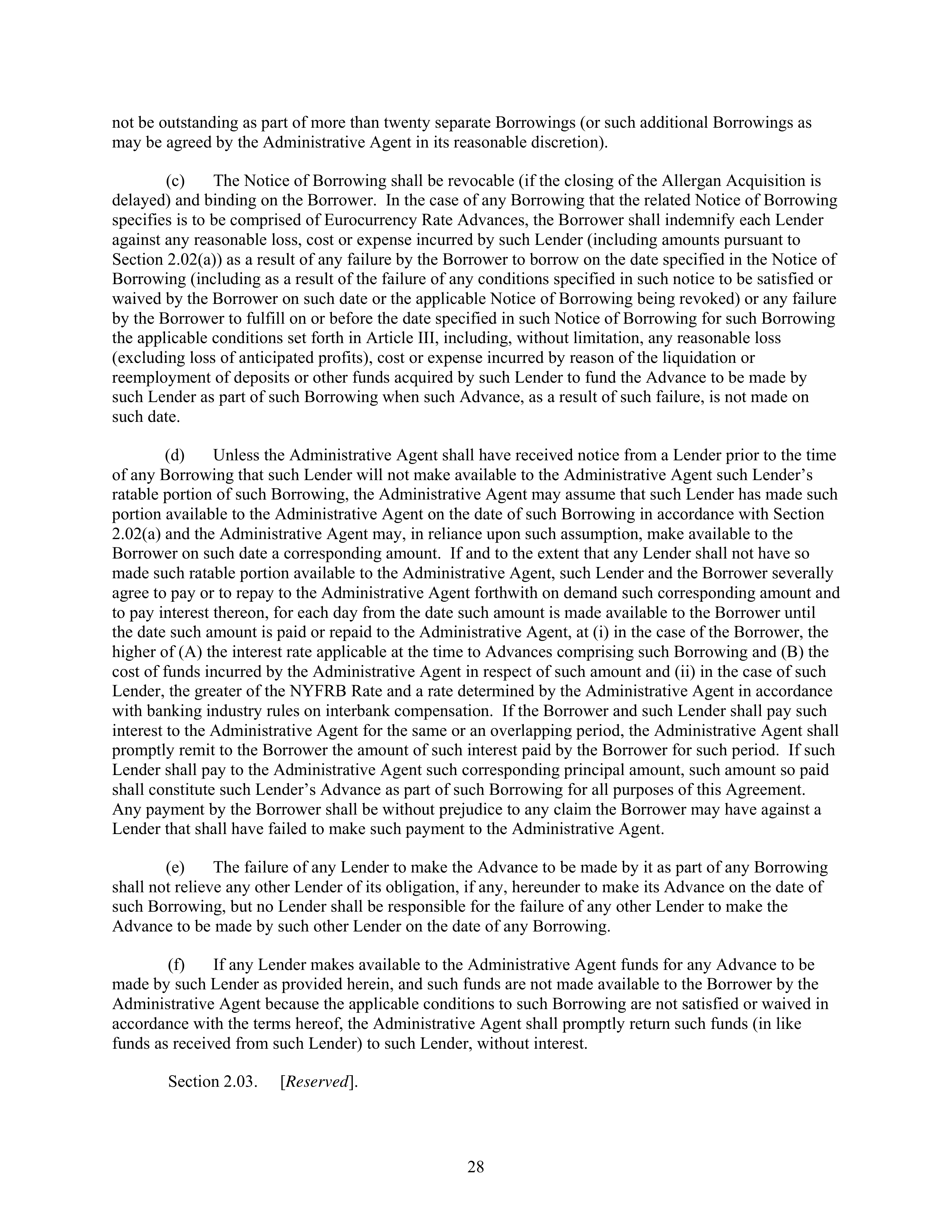 AbbVie Bridge Credit Agreement — page 32