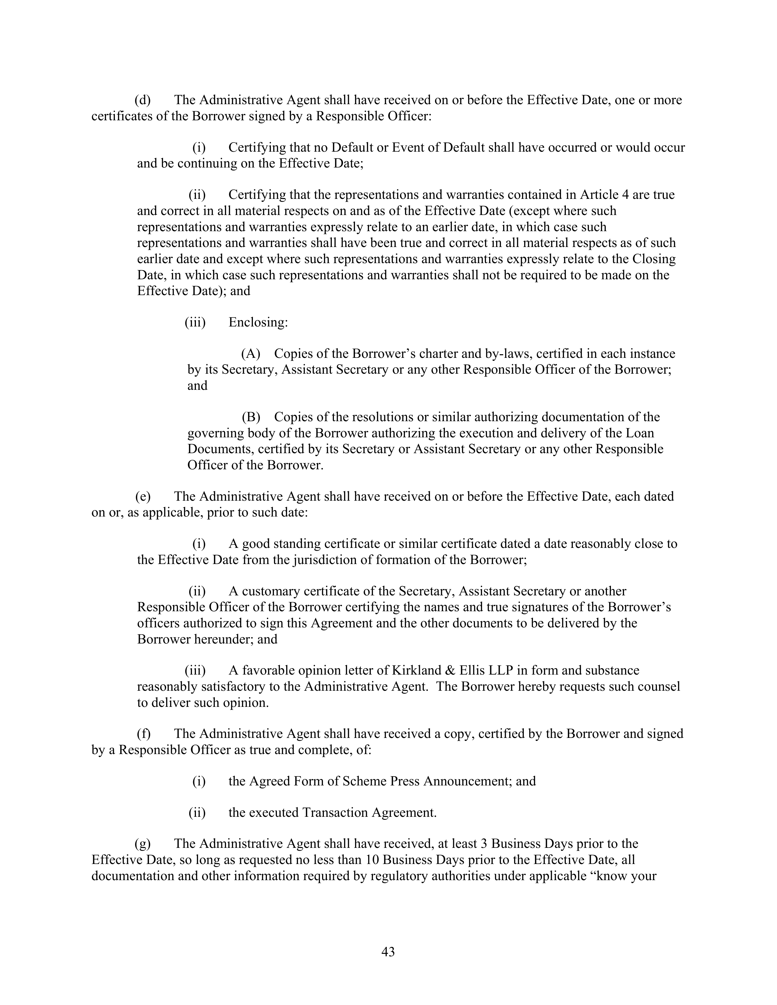 AbbVie Bridge Credit Agreement — page 47