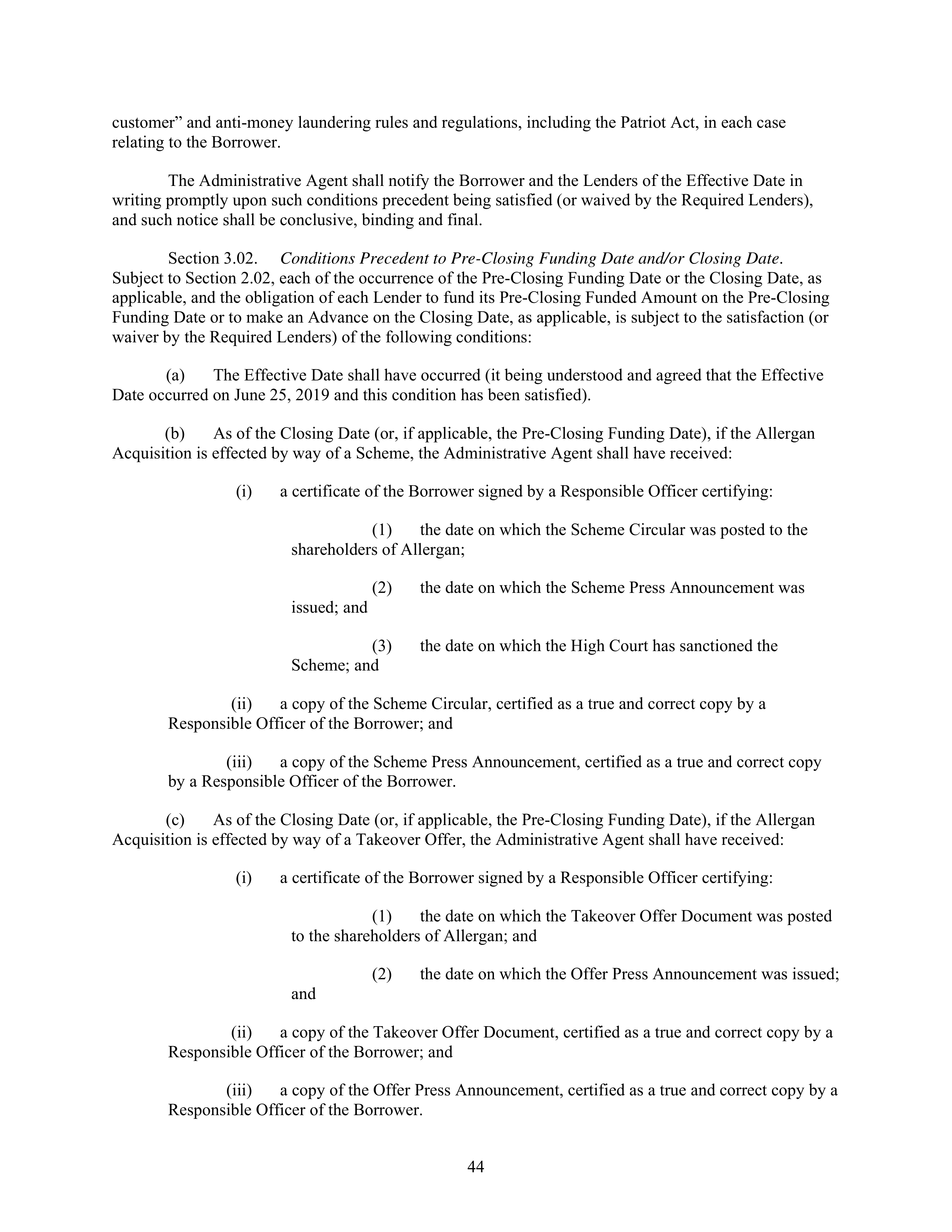 AbbVie Bridge Credit Agreement — page 48
