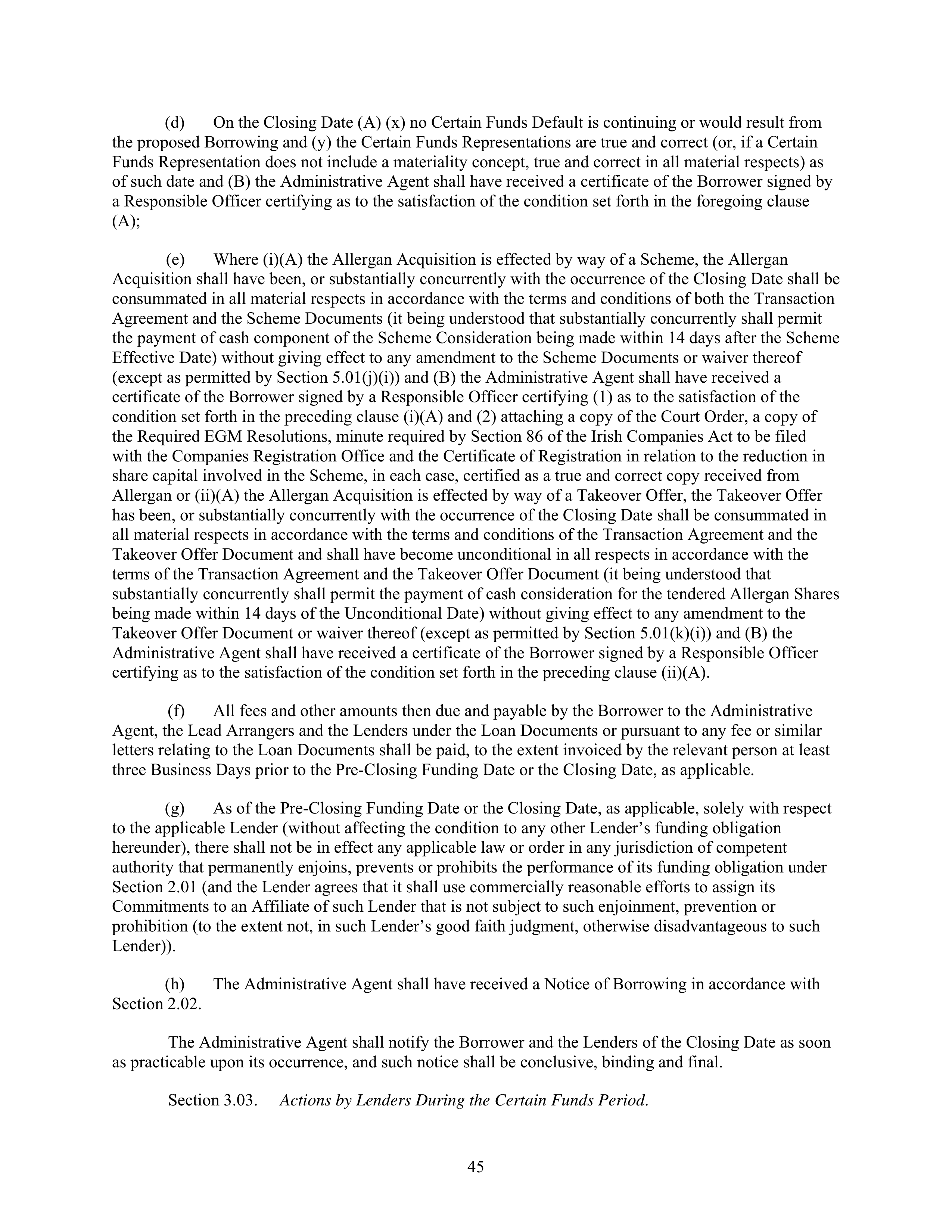 AbbVie Bridge Credit Agreement — page 49
