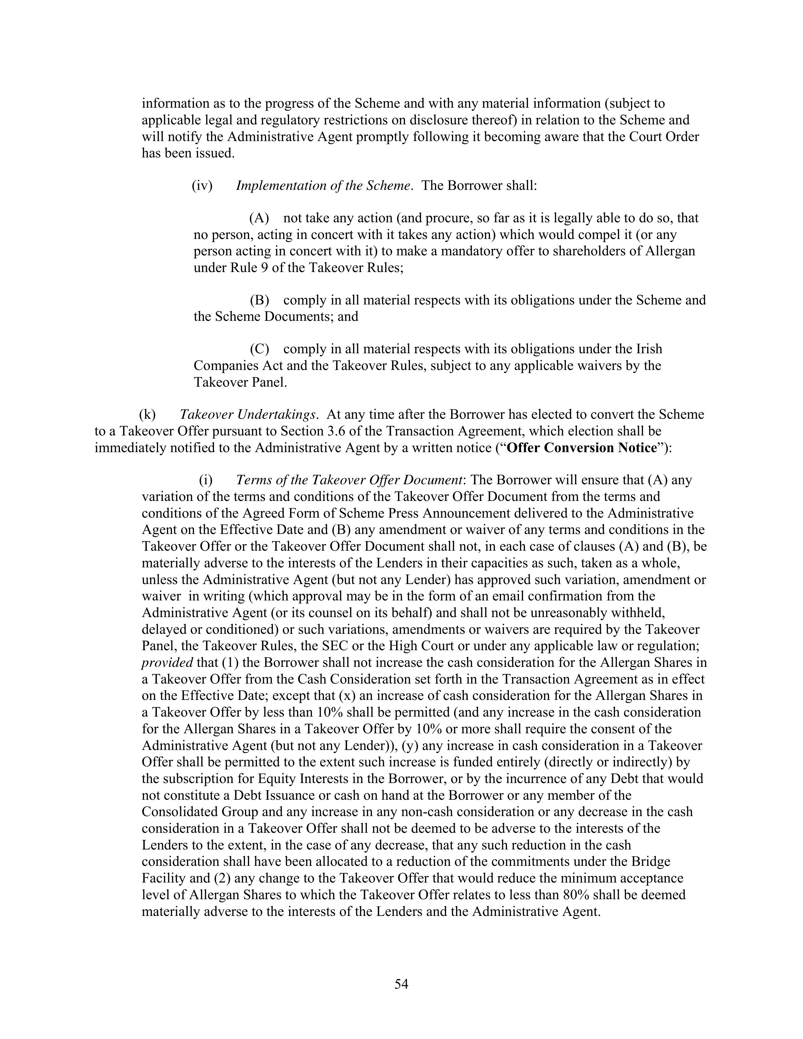 AbbVie Bridge Credit Agreement — page 58