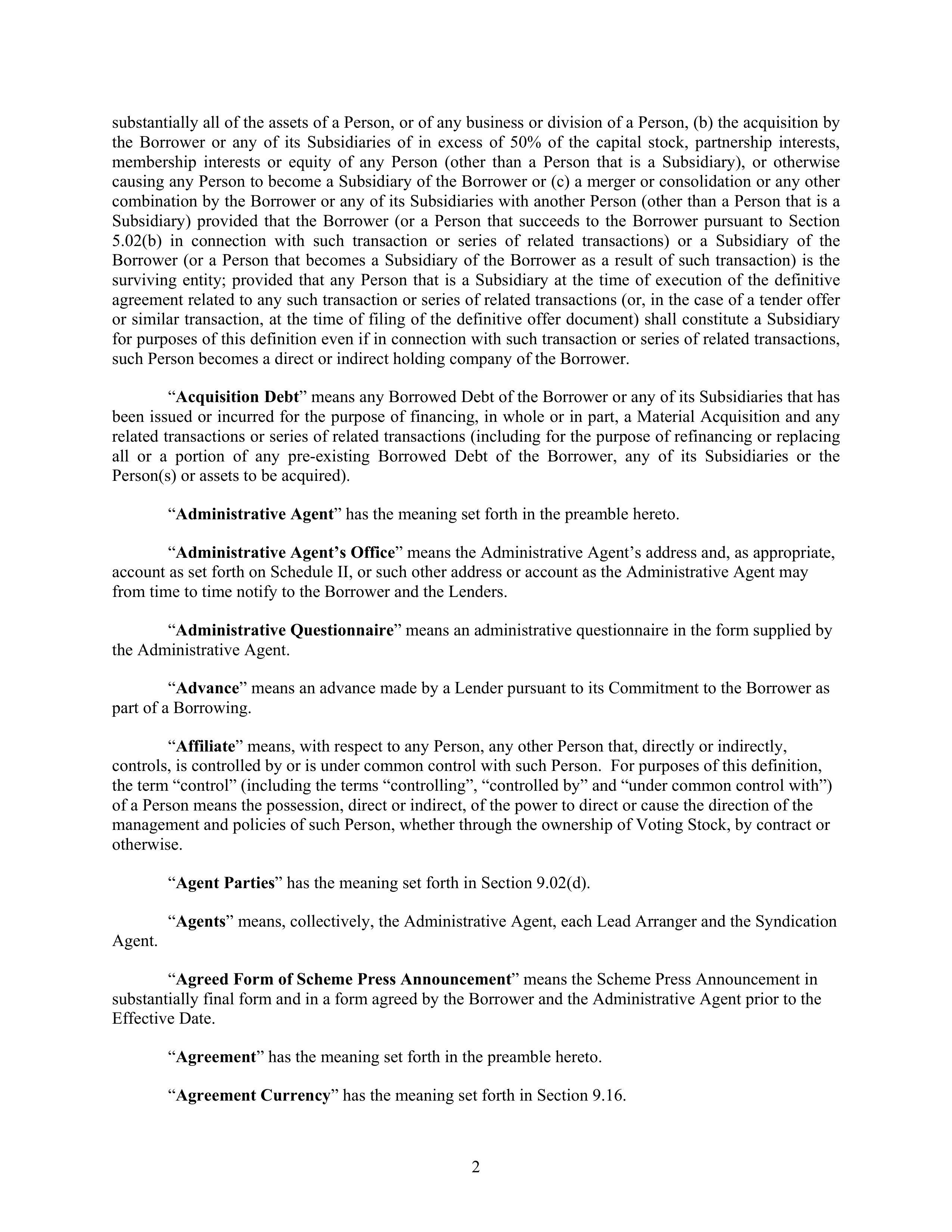 AbbVie Bridge Credit Agreement — page 6