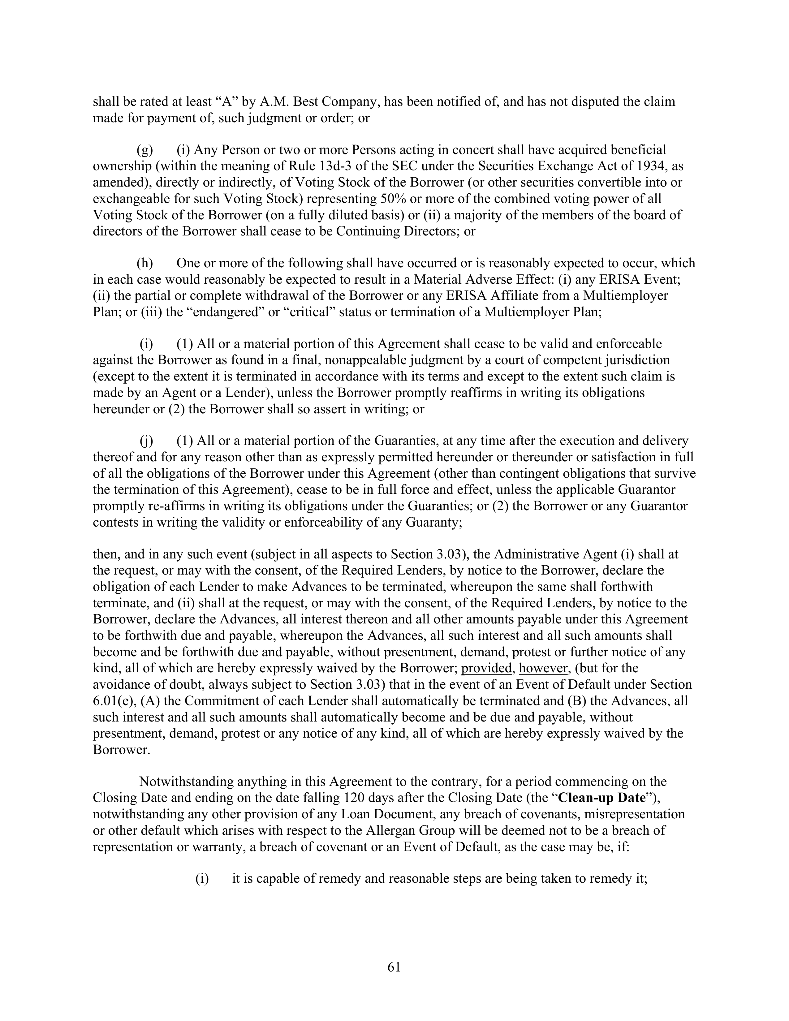 AbbVie Bridge Credit Agreement — page 65
