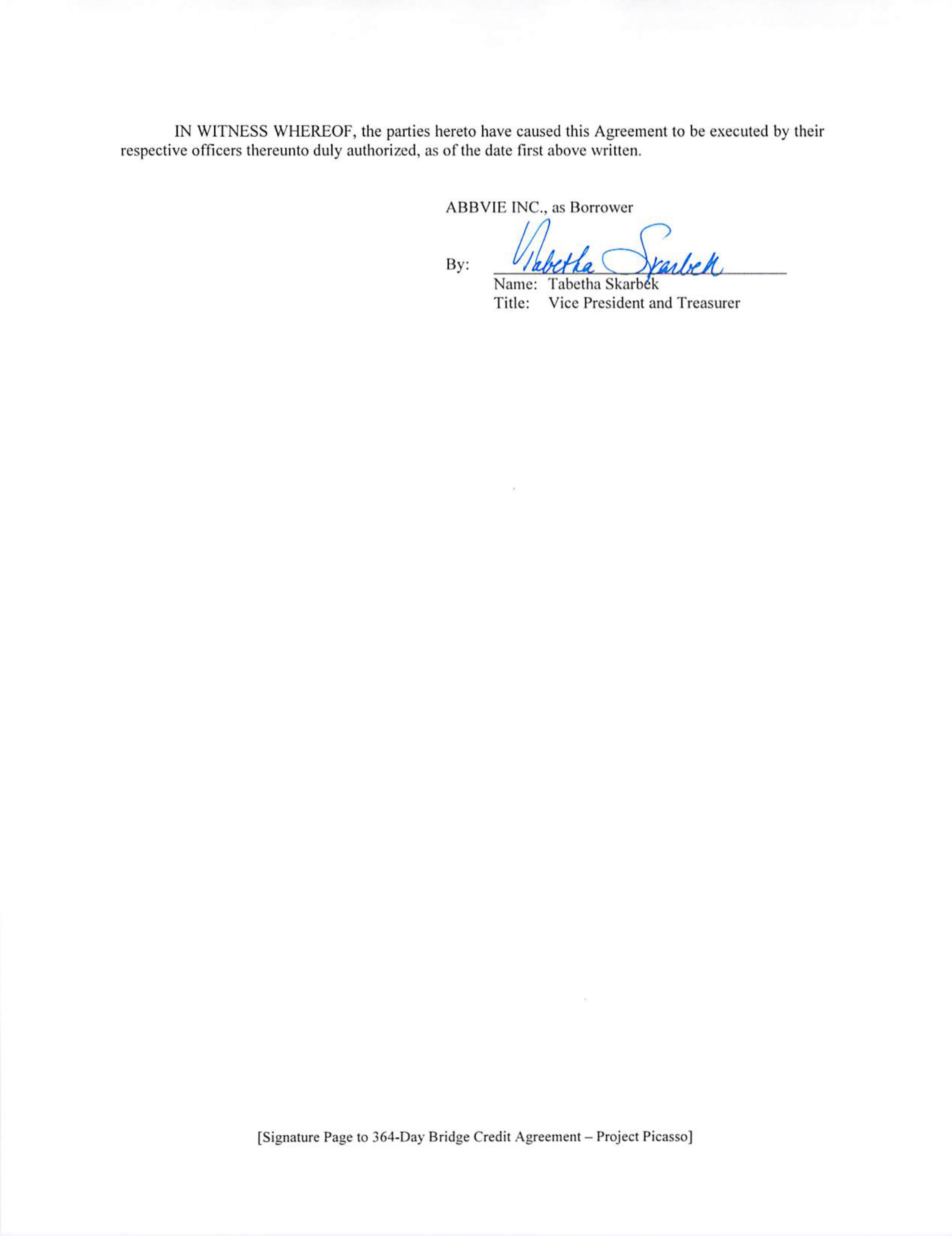 AbbVie Bridge Credit Agreement — page 84