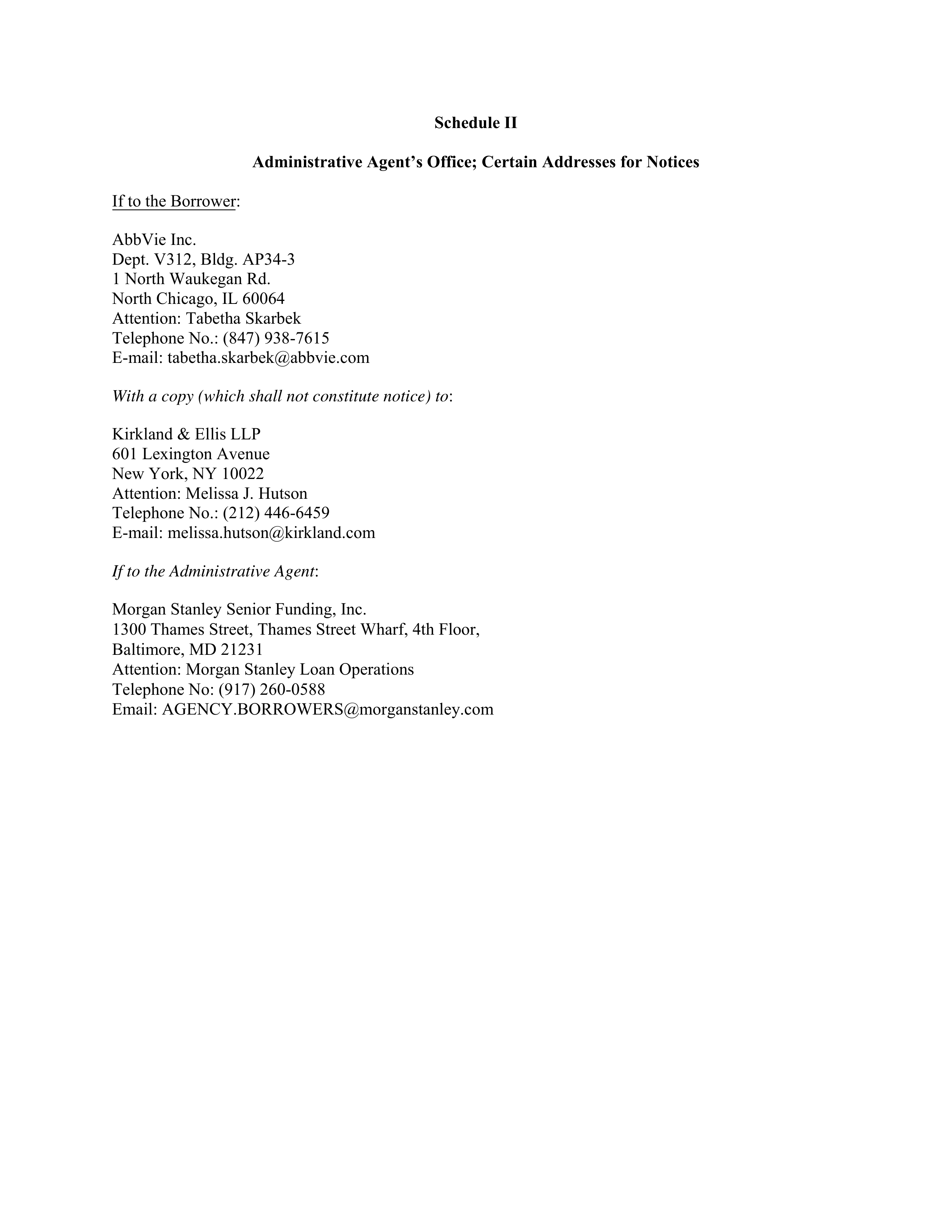AbbVie Bridge Credit Agreement — page 88