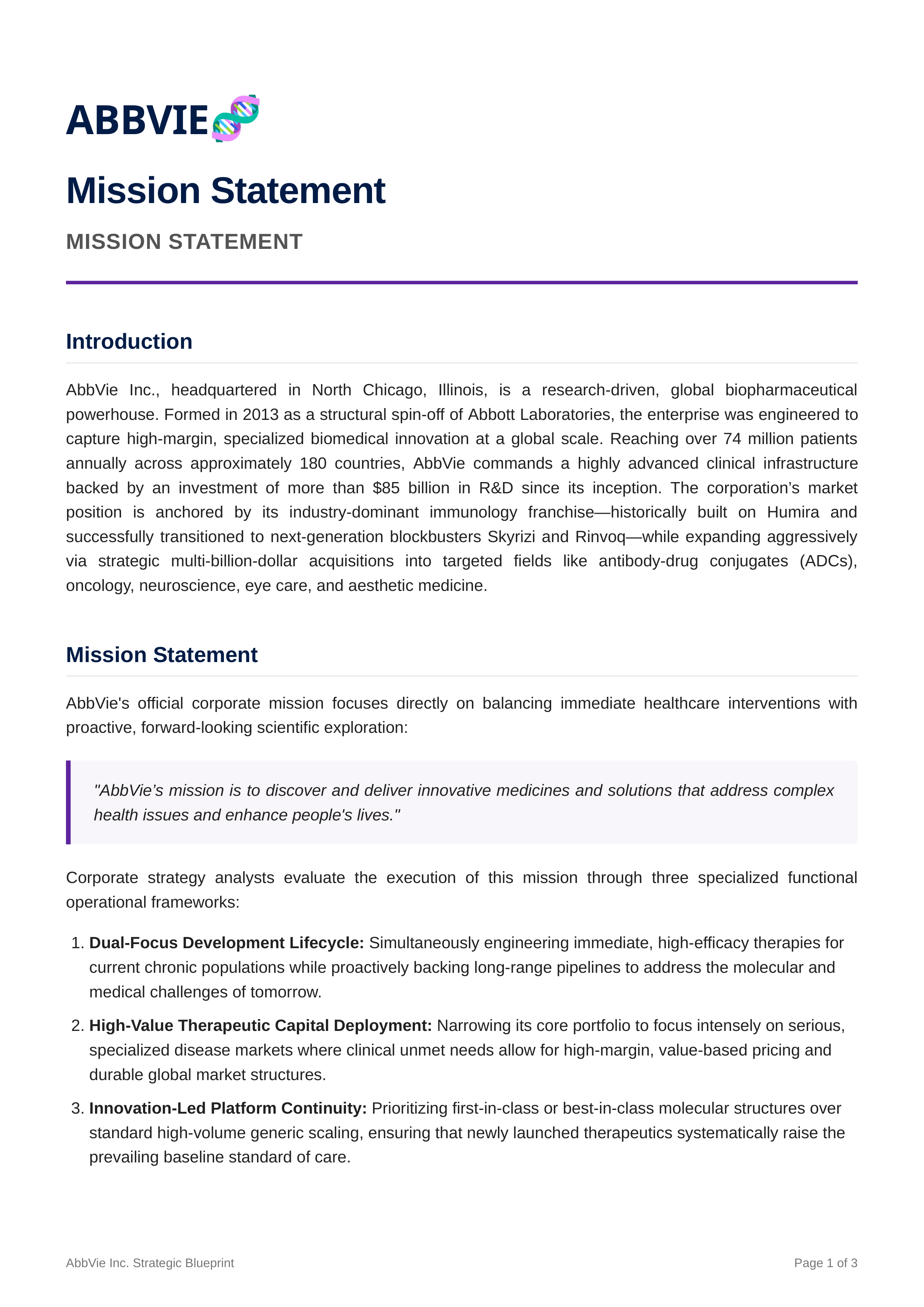 General Electric Mission Statement — page 1