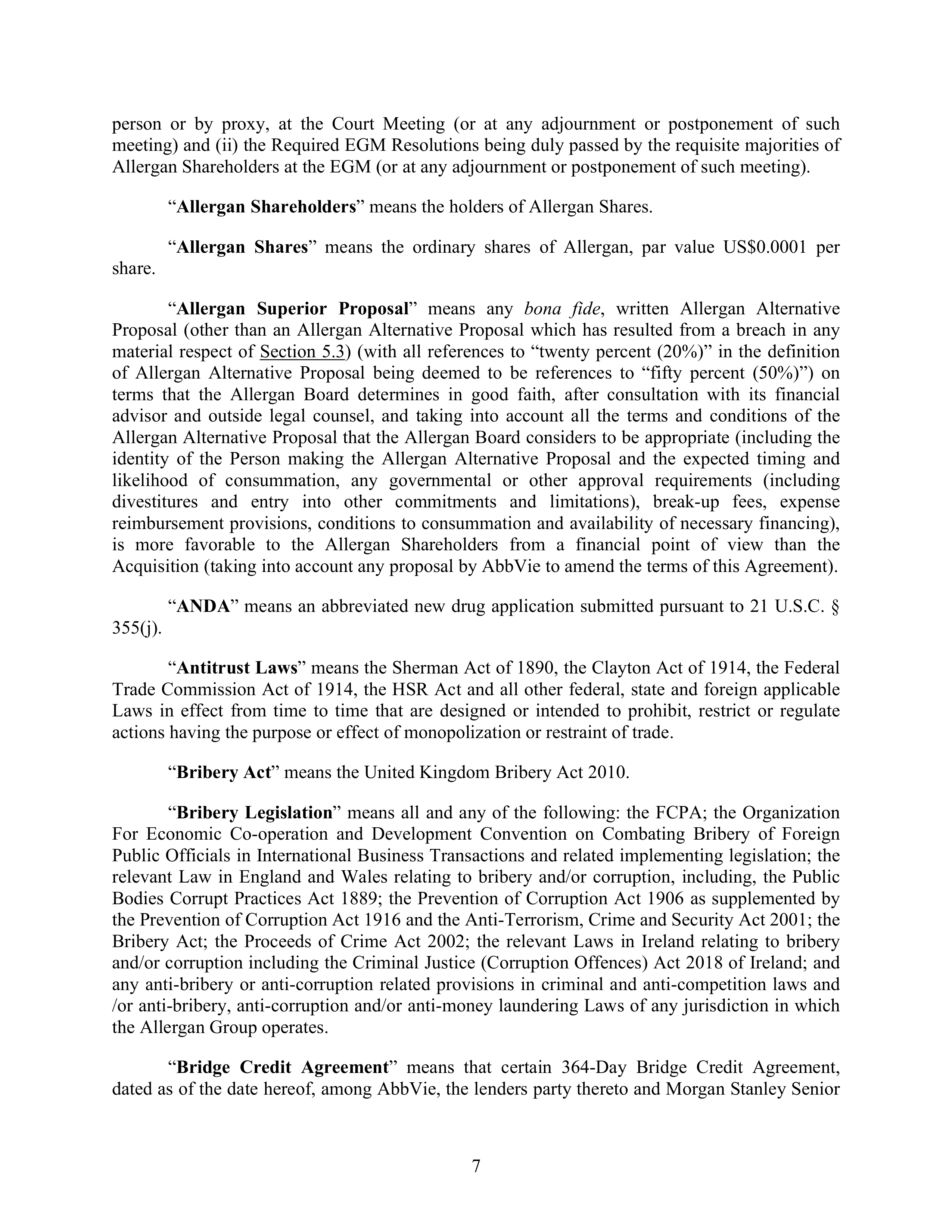 AbbVie Transaction Agreement — page 10