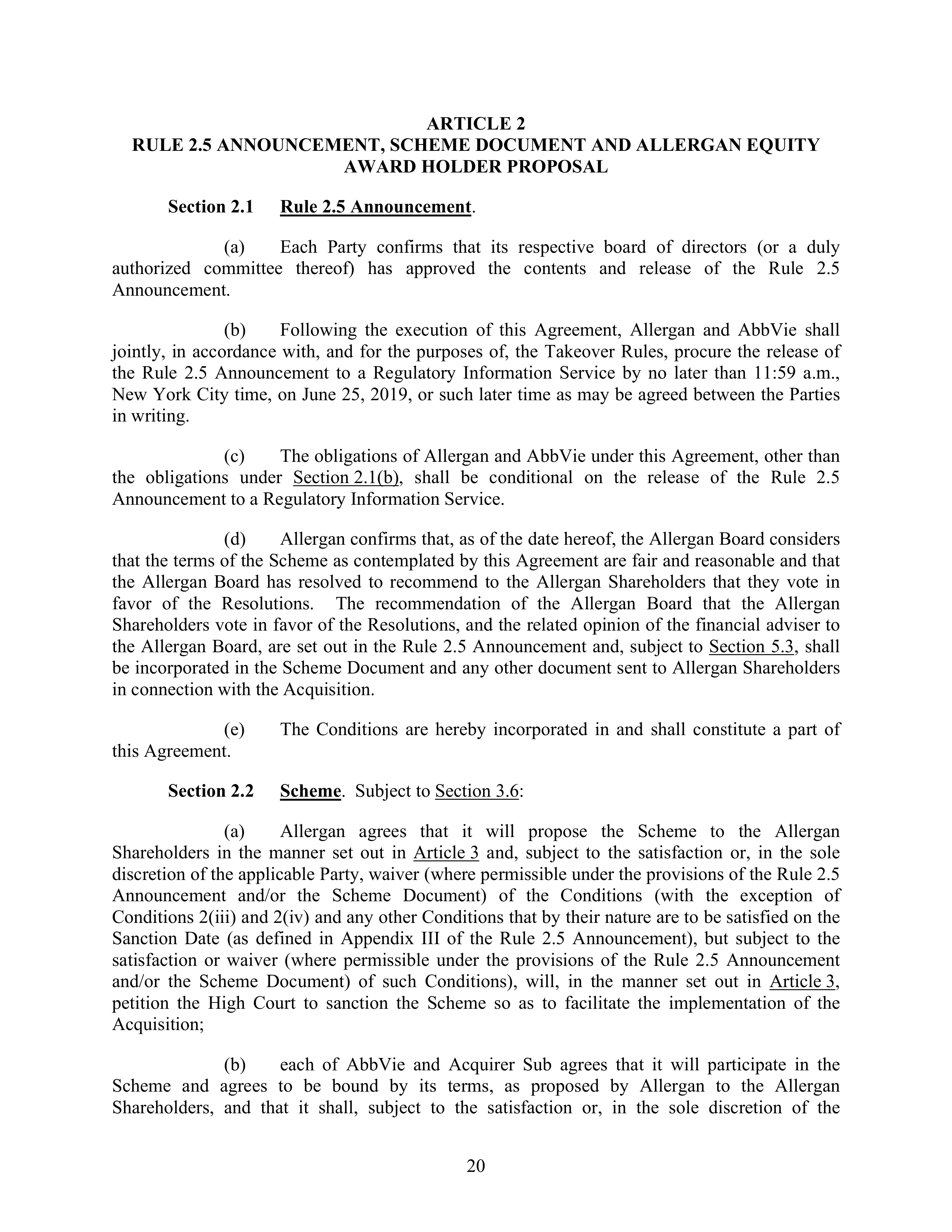 AbbVie Transaction Agreement — page 23