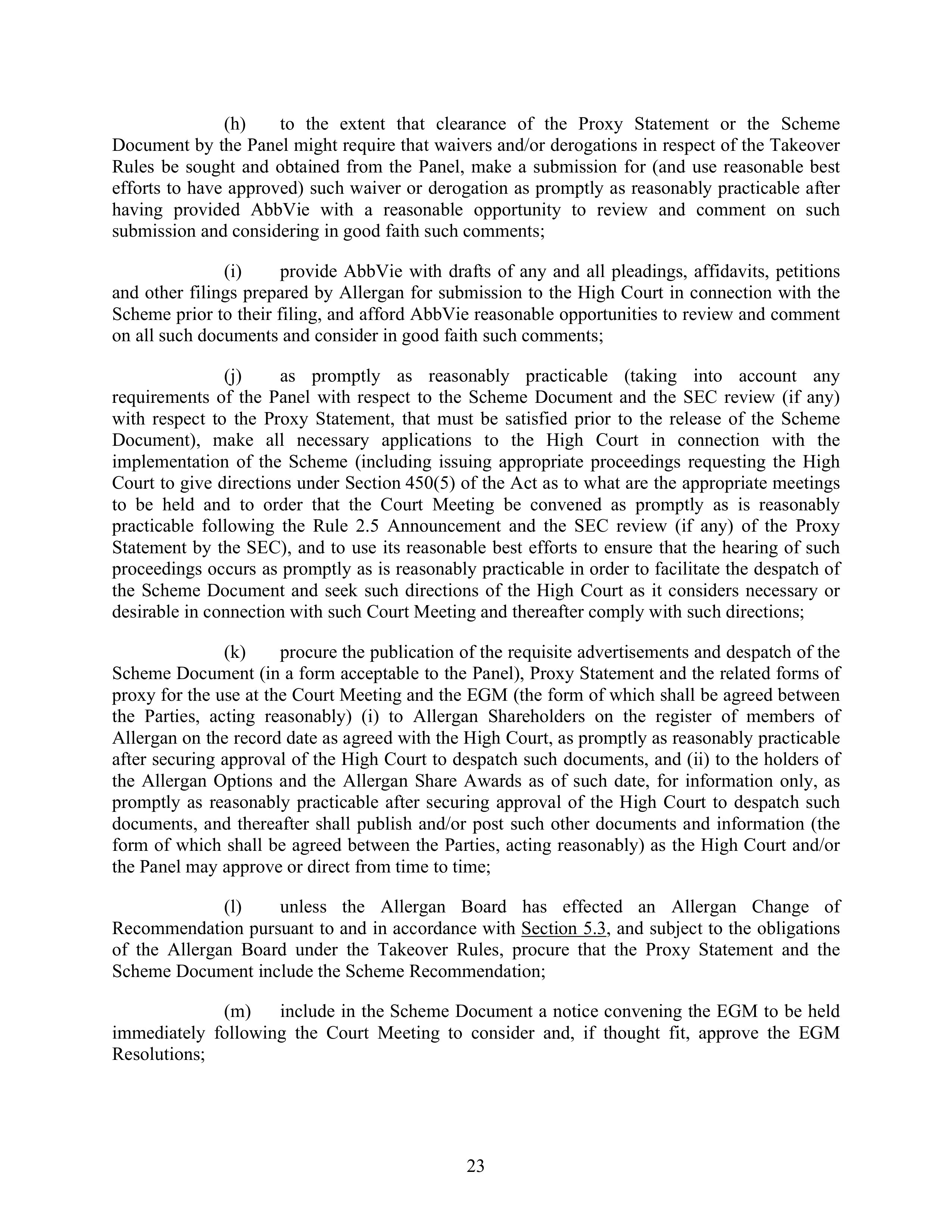 AbbVie Transaction Agreement — page 26
