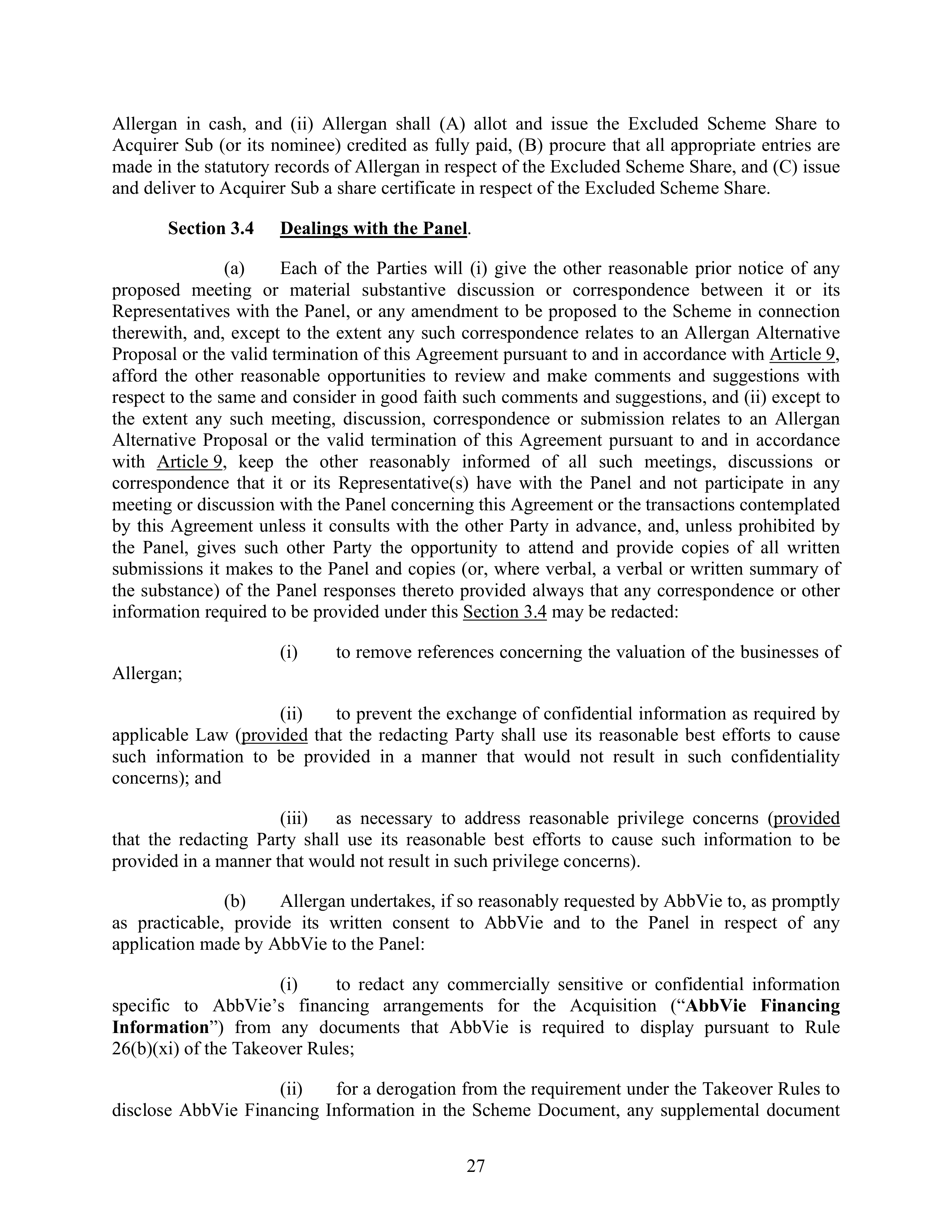 AbbVie Transaction Agreement — page 30