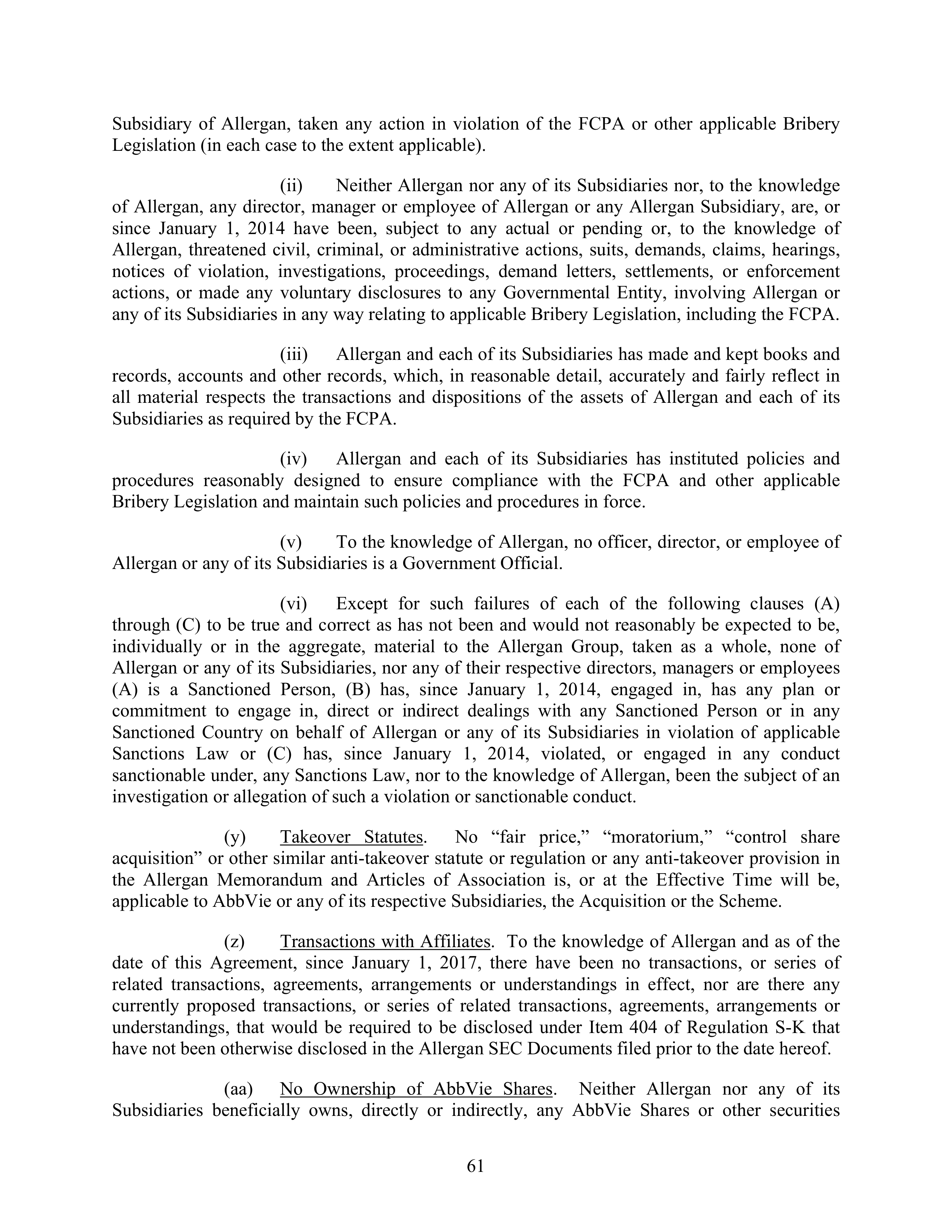 AbbVie Transaction Agreement — page 64