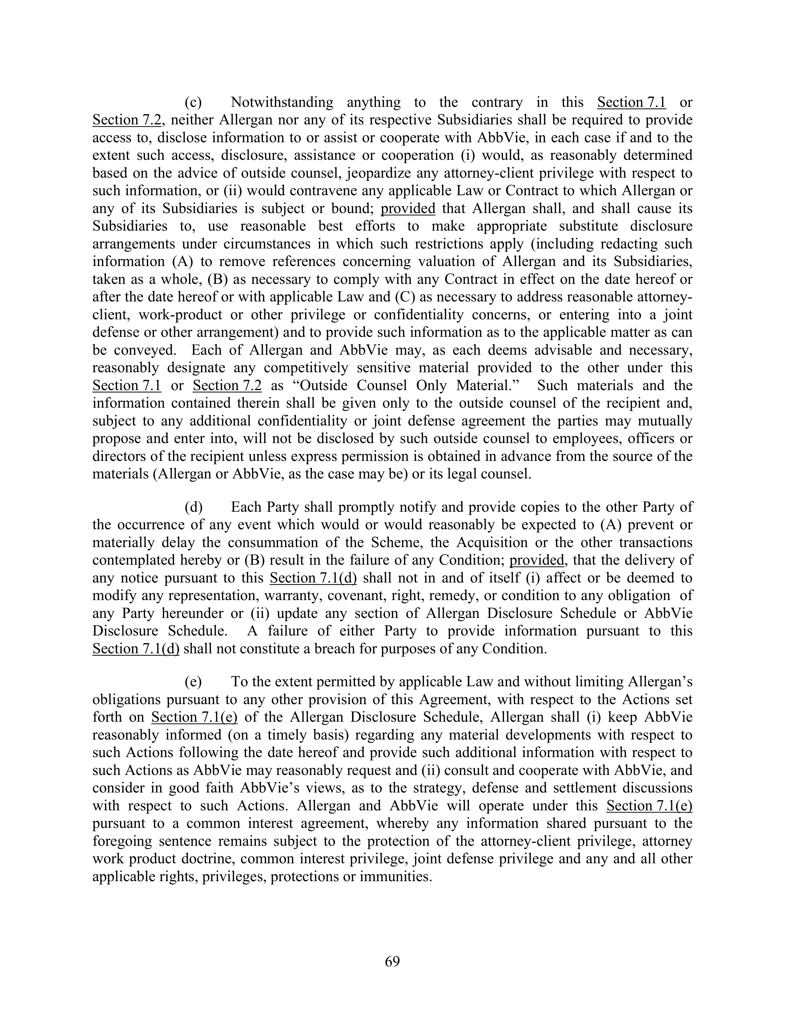 AbbVie Transaction Agreement — page 72