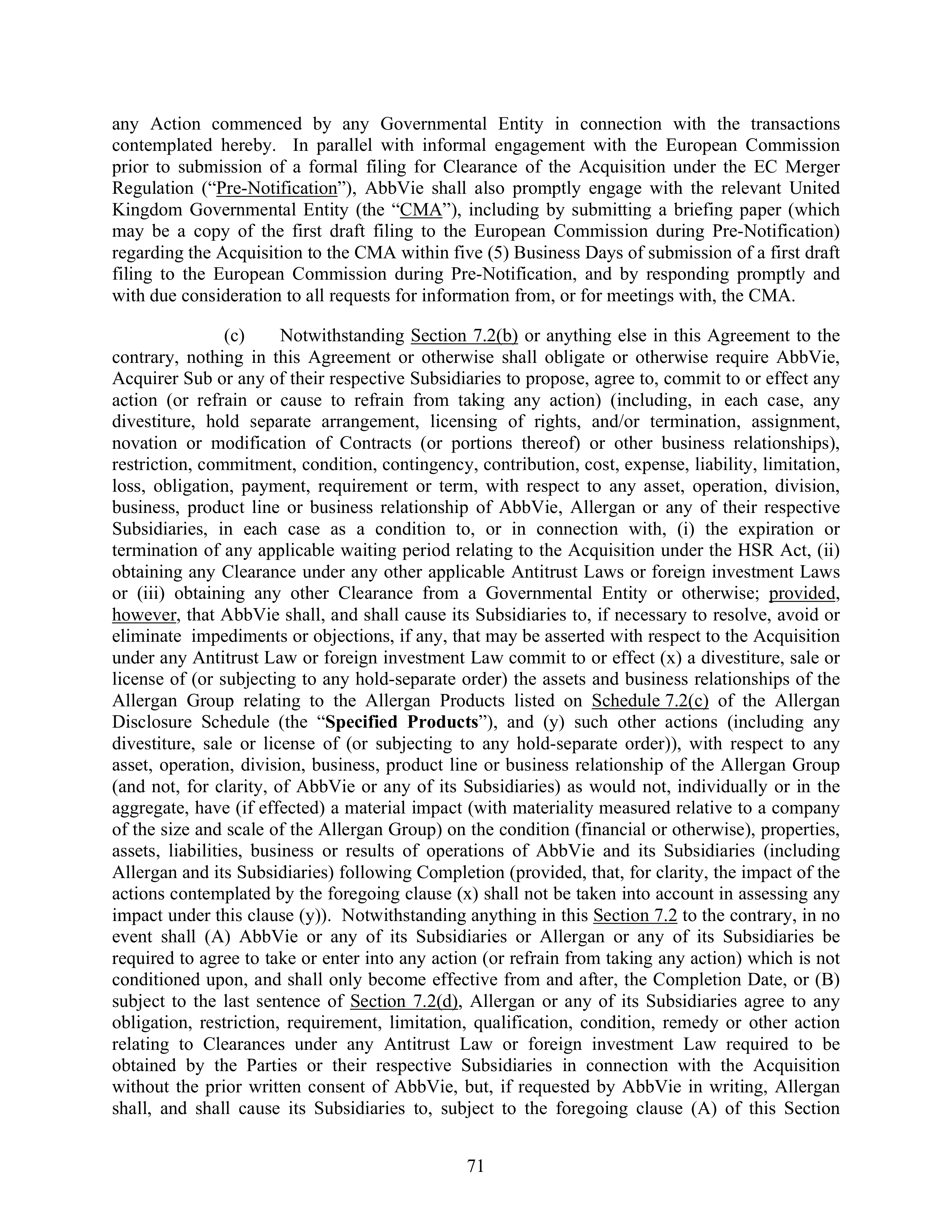 AbbVie Transaction Agreement — page 74