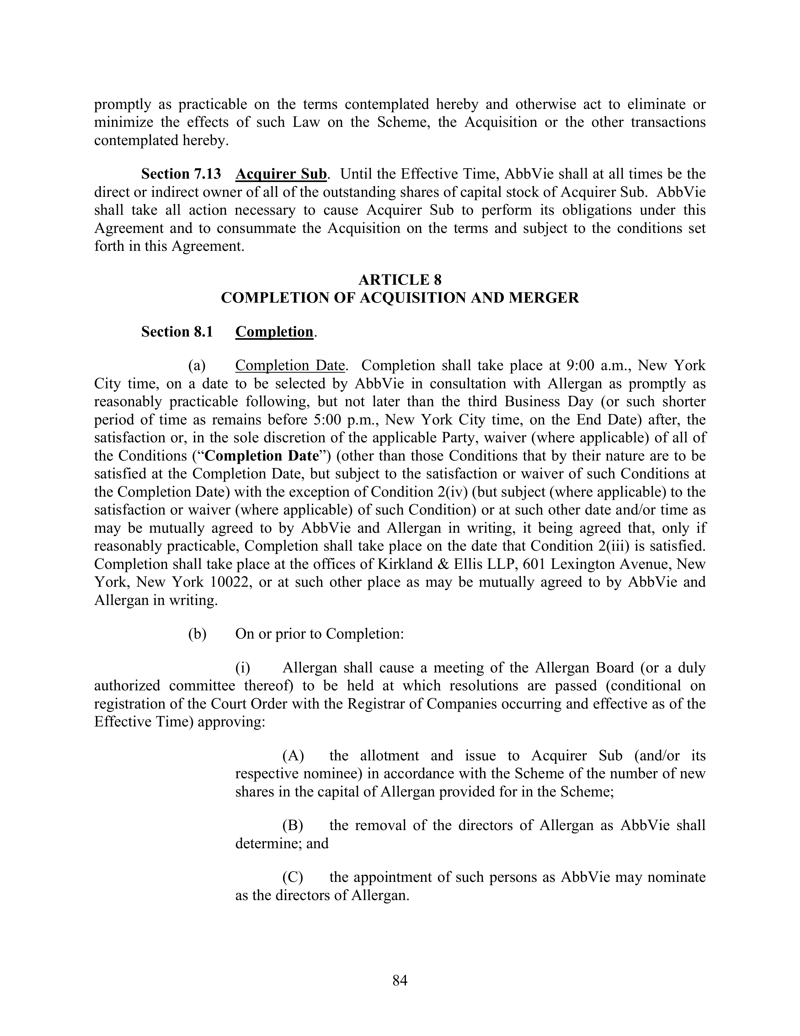 AbbVie Transaction Agreement — page 87